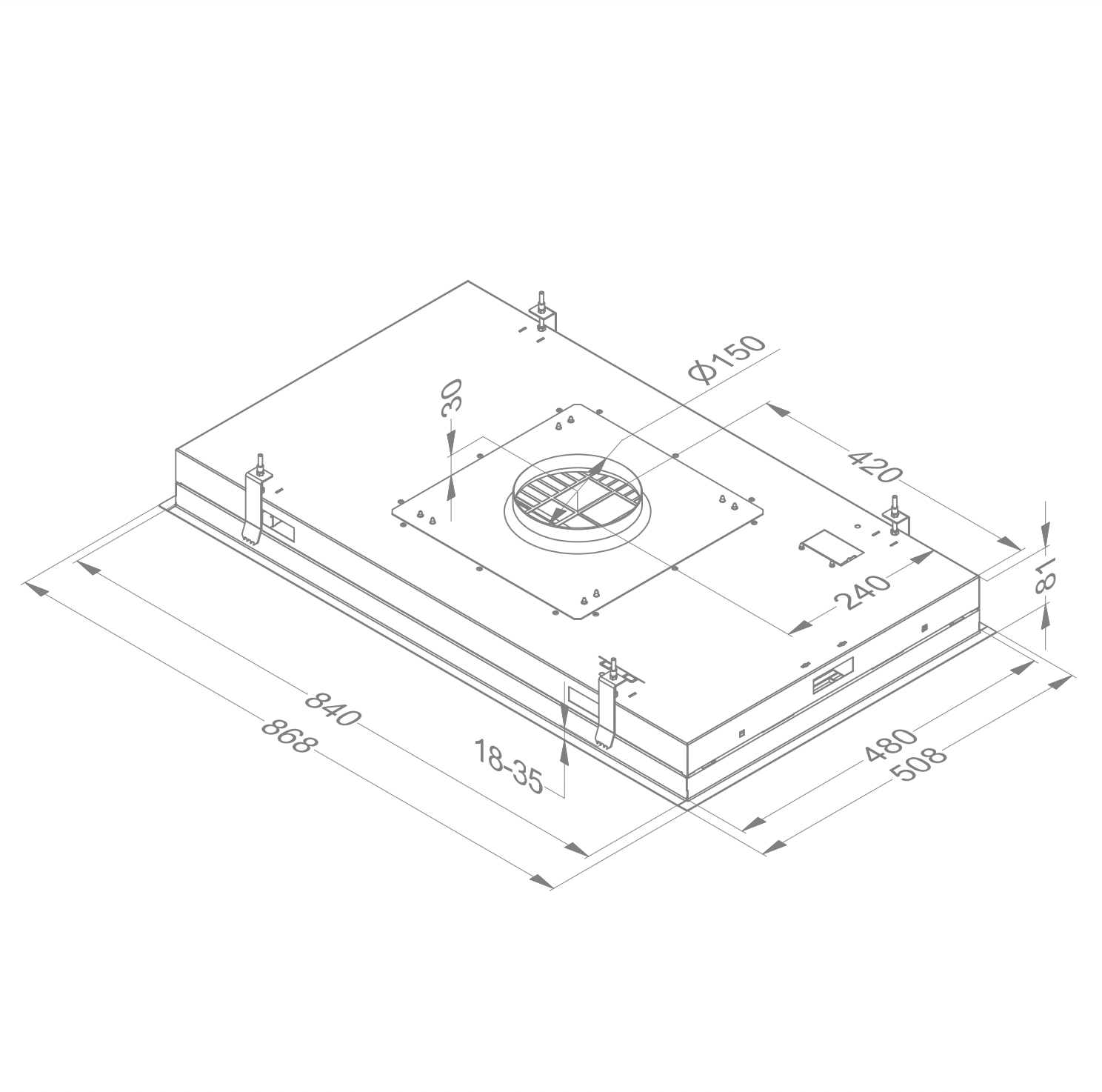 NOVY 6836 Pureline plafonddampkap - 90cm