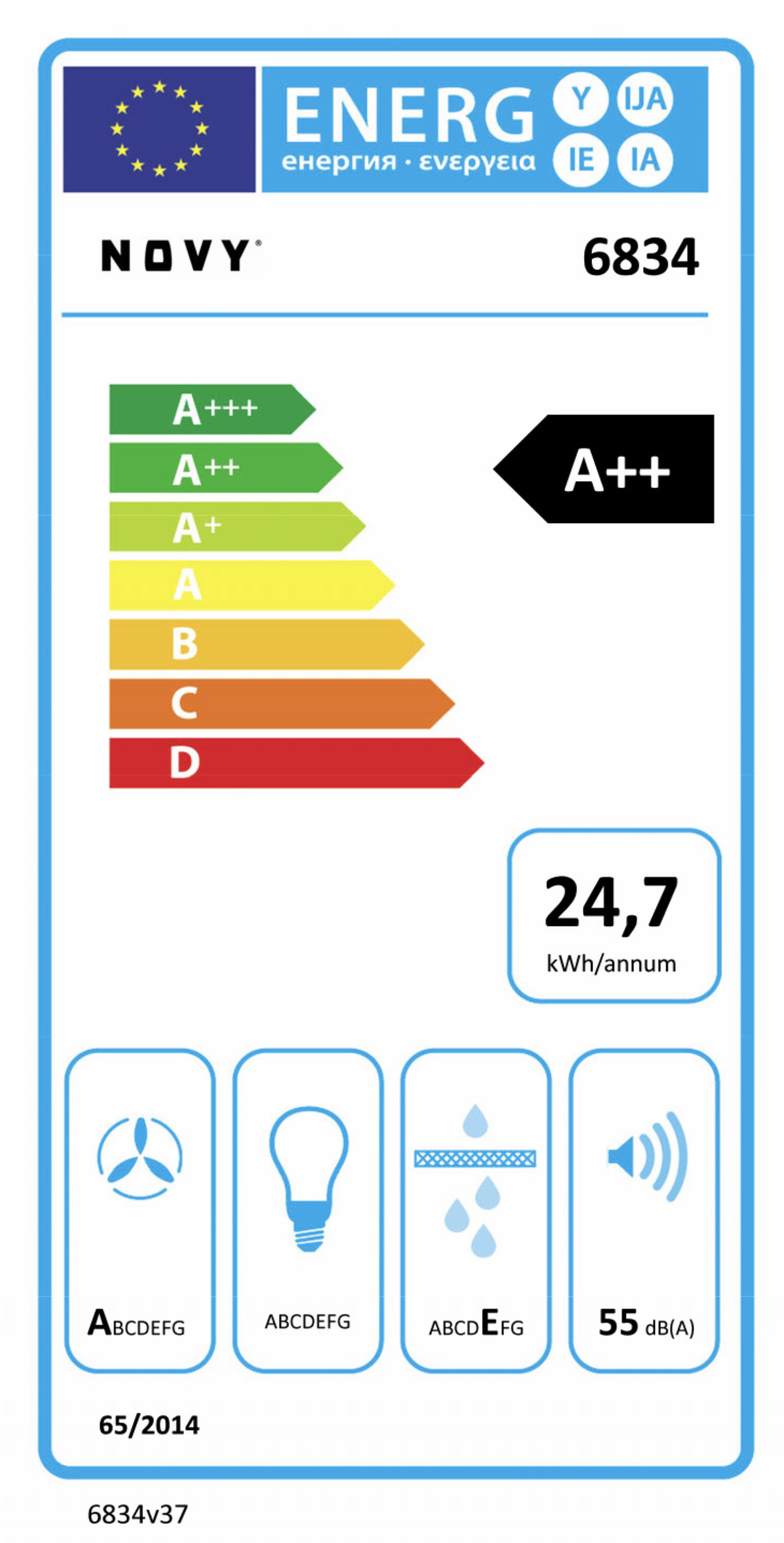 NOVY 6834 Pureline plafonddampkap - 90cm