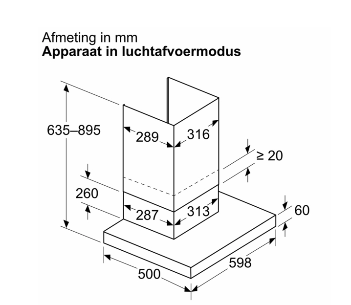BOSCH DWB65CC30 wandschouwdampkap - 60cm
