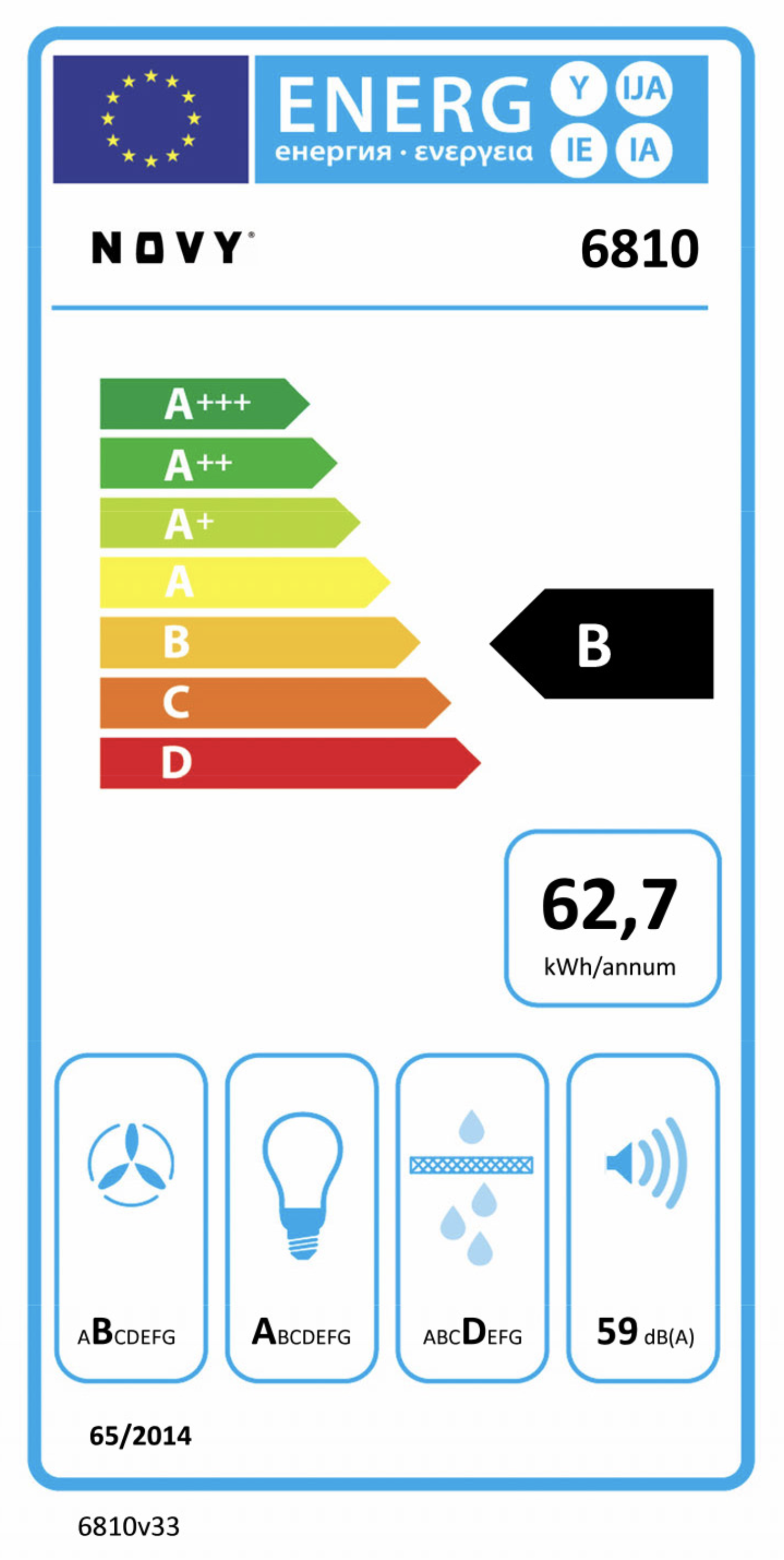NOVY 6810 Pureline Compact plafonddampkap - 90cm