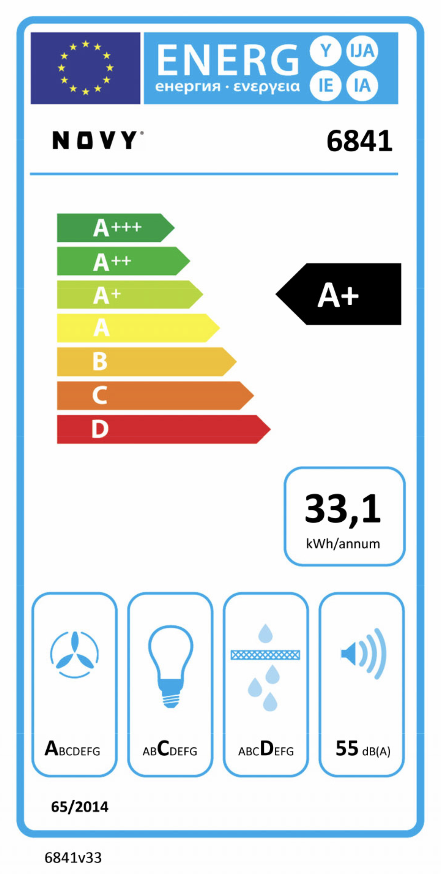 NOVY 6841 Pureline plafonddampkap - 120cm