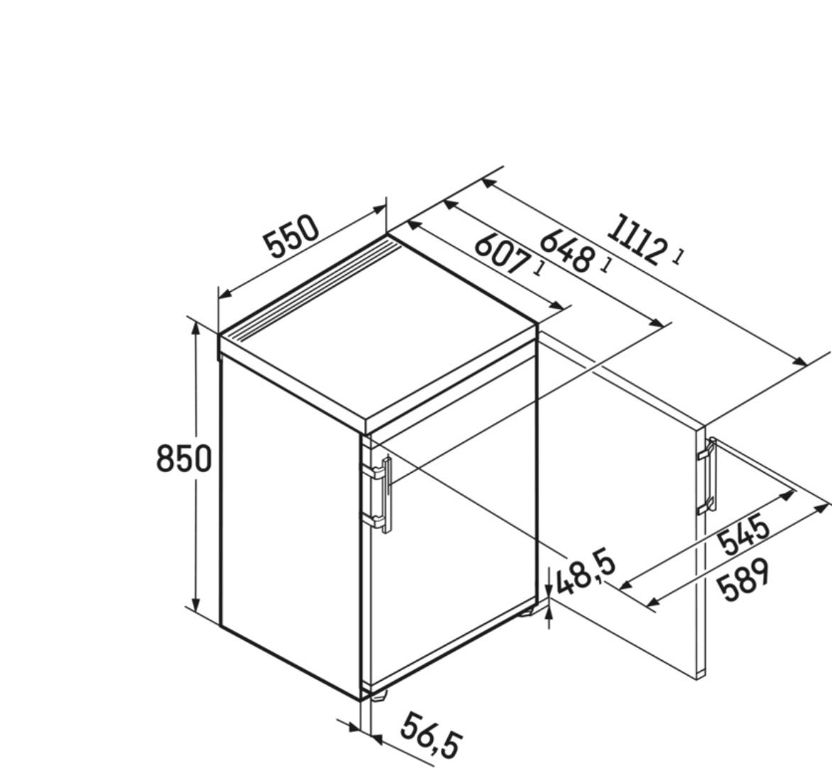 LIEBHERR RB140120 vrijstaande koelkast met vriesvak - 85cm