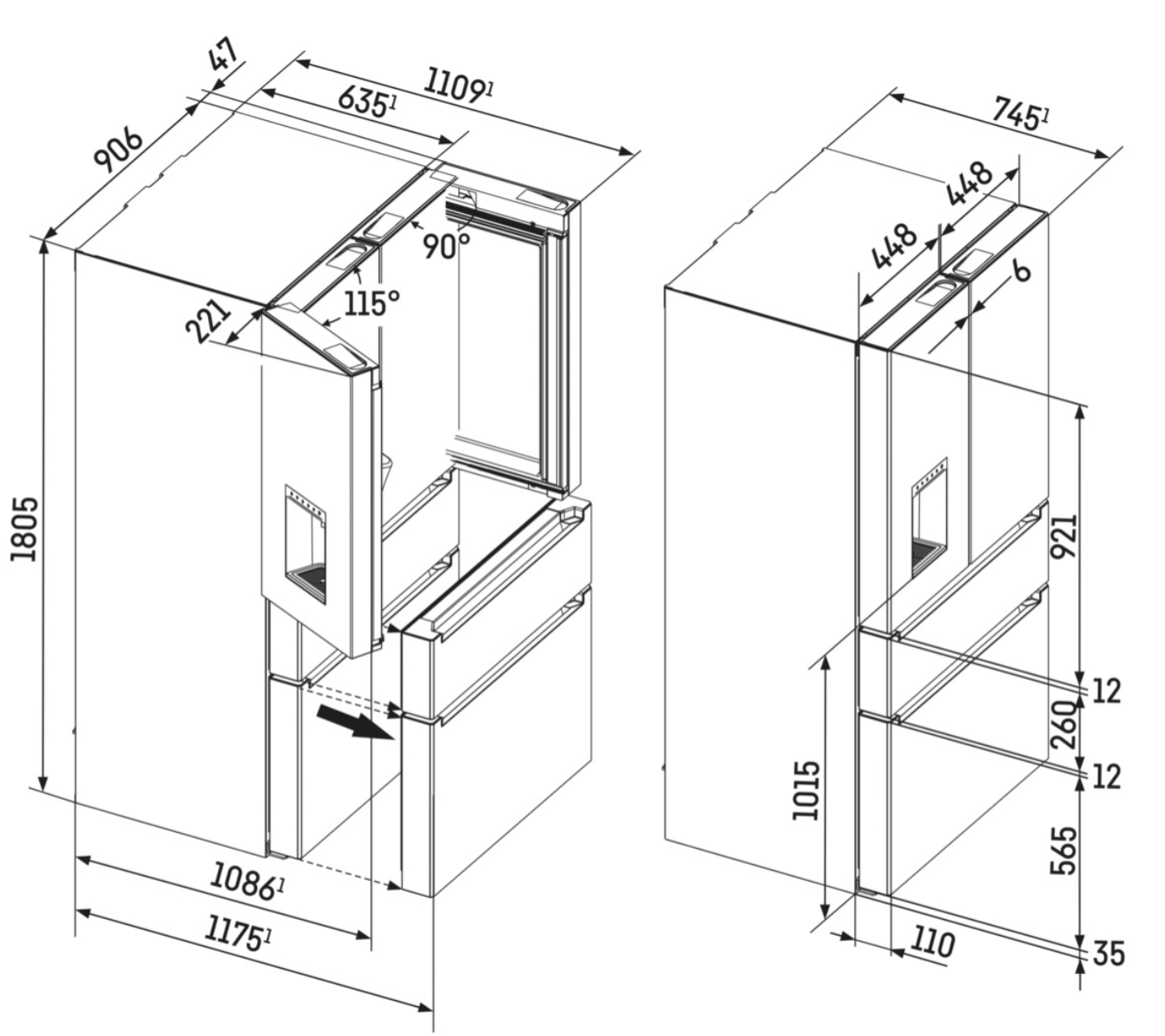 LIEBHERR MBSDDI952420 side-by-side