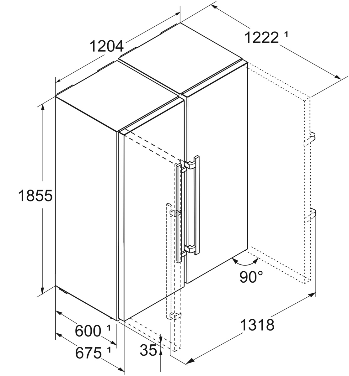 LIEBHERR XRFBS529522 side-by-side