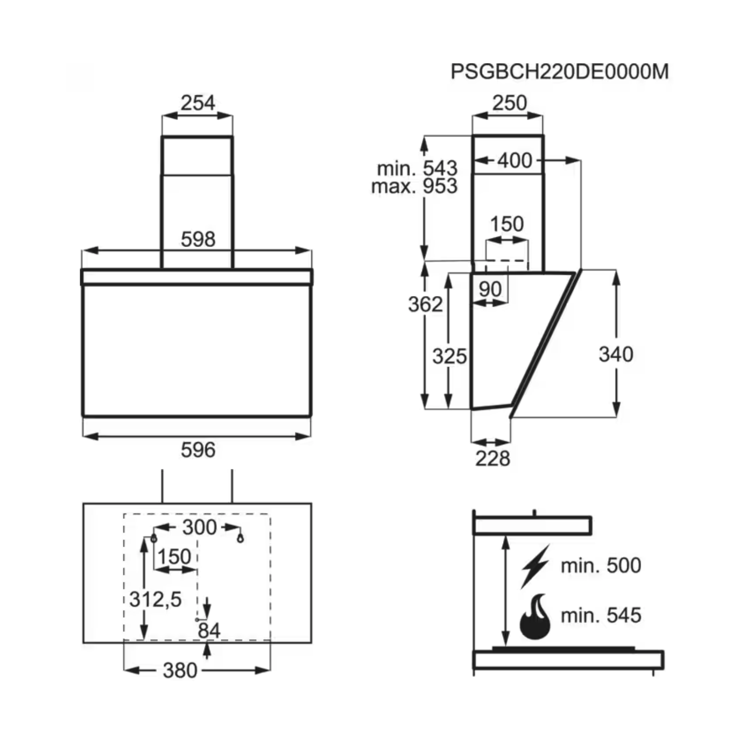 AEG DVE5661HB 7000 headfree dampkap - 60cm