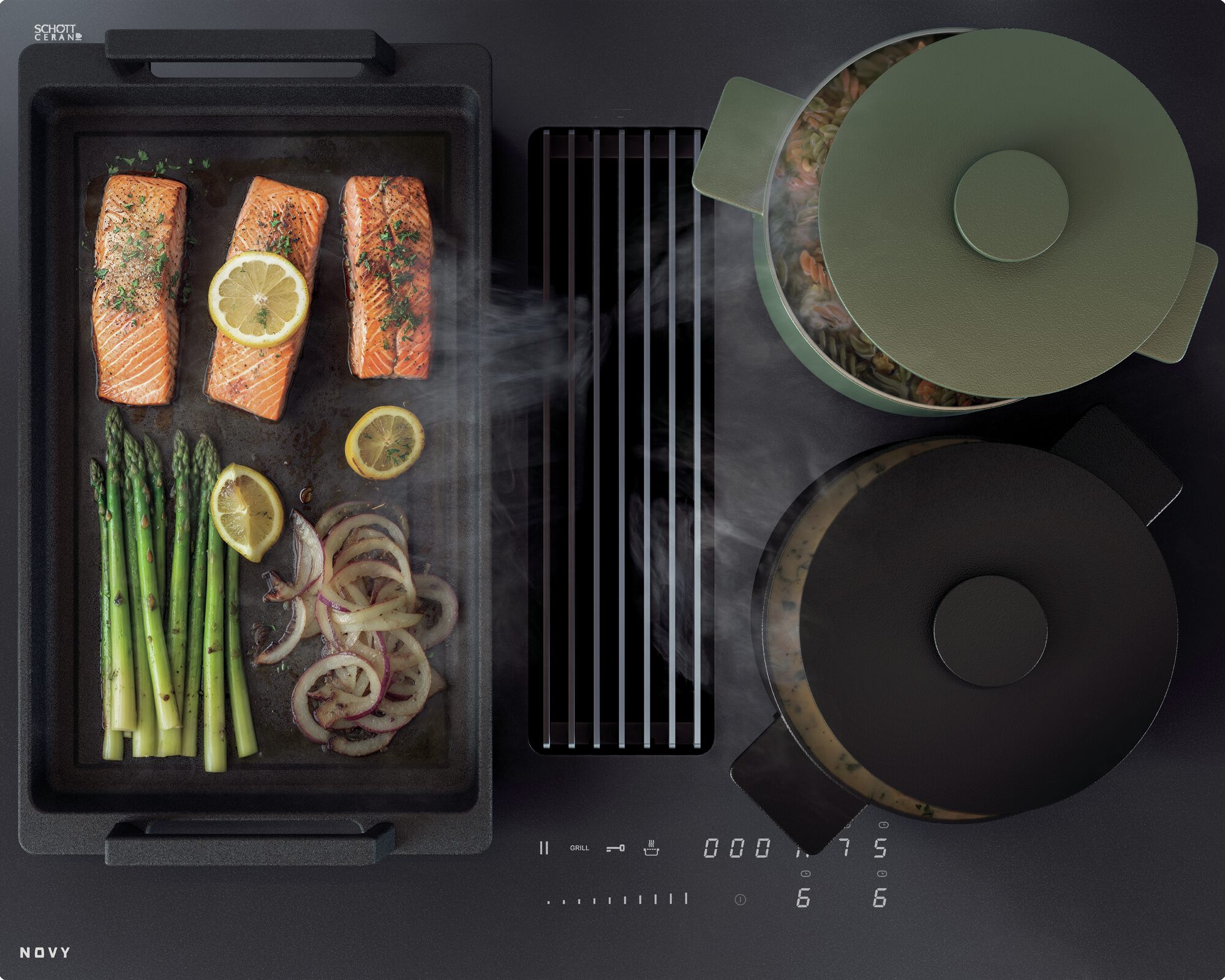 NOVY 1881-G1 kookplaat met afzuiging - 65cm