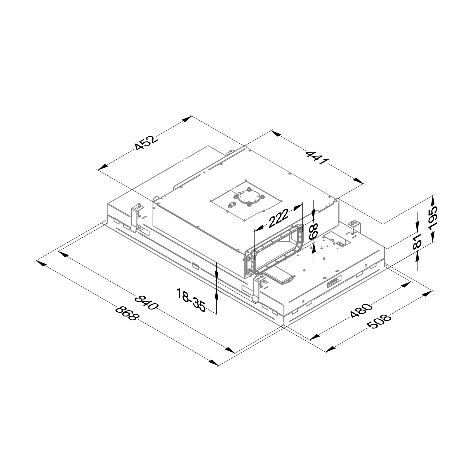 NOVY 6810 Pureline Compact plafonddampkap - 90cm