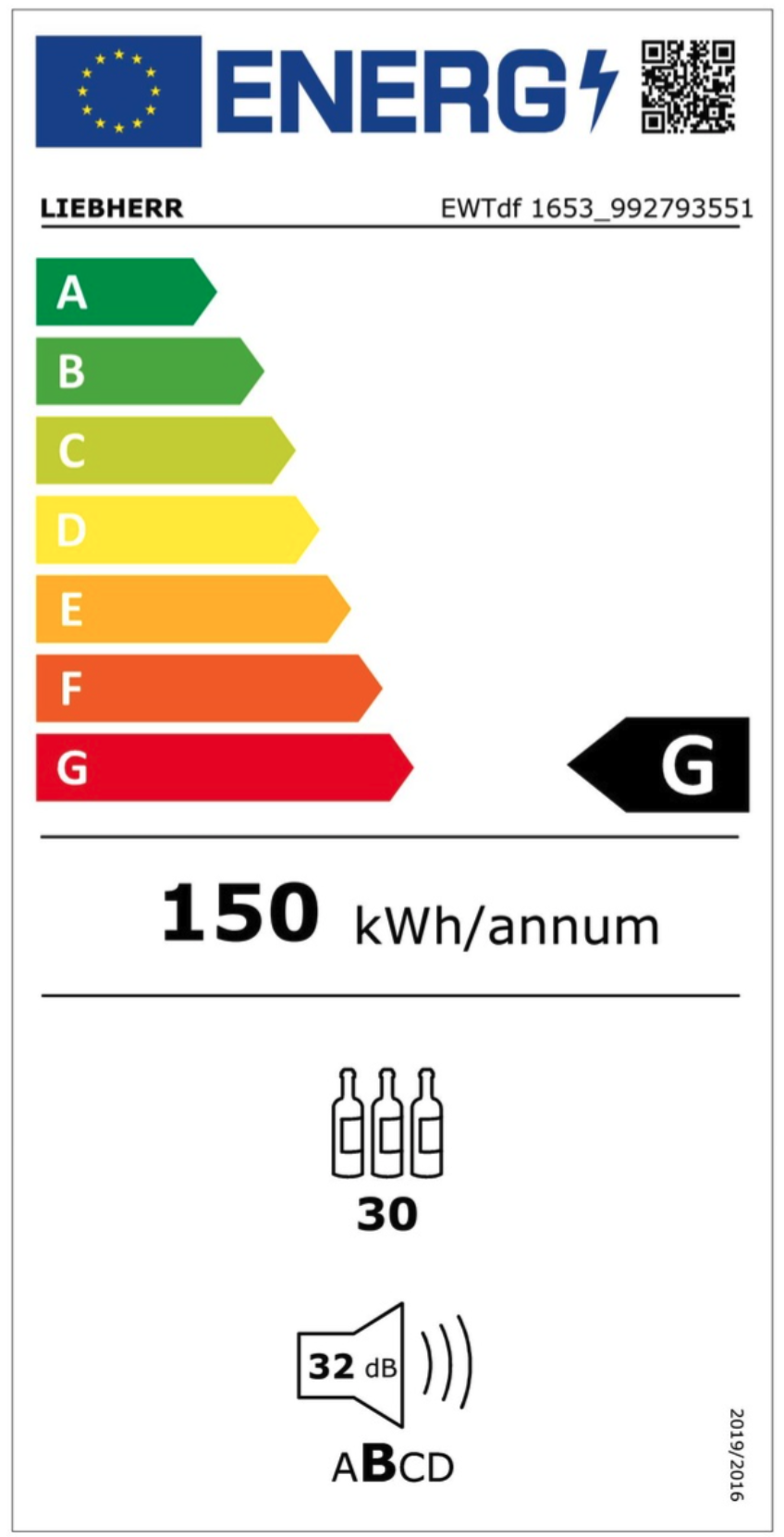 LIEBHERR EWTDF165326 integreerbare wijnklimaatkast