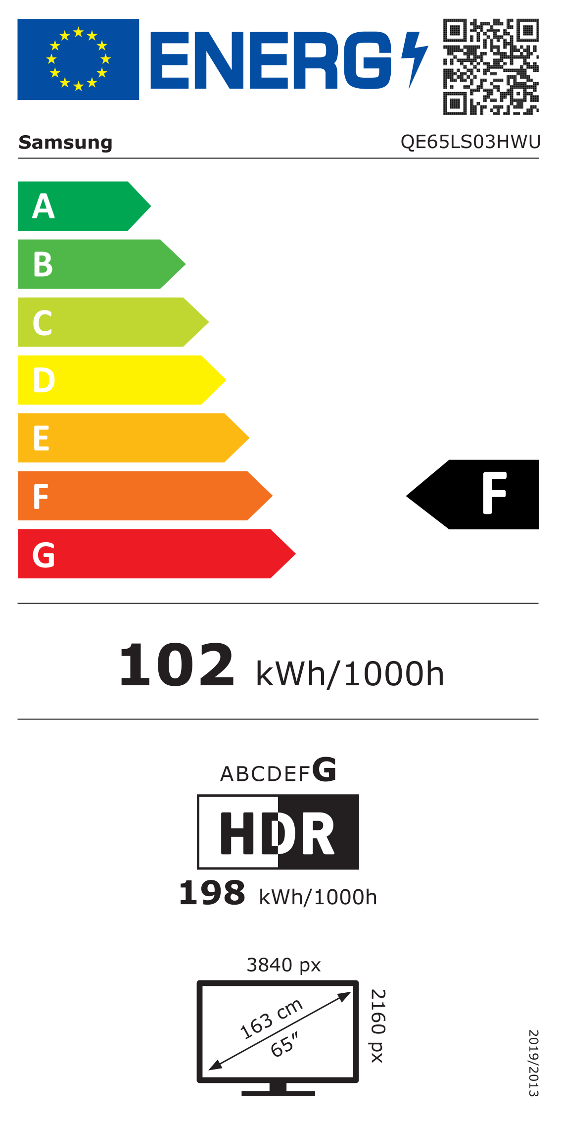 SAMSUNG F-QE65LS03HWUX televisie