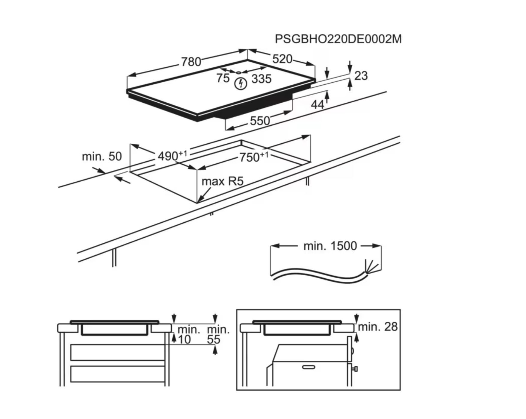 AEG TO84IB0BFB 6000 inductiekookplaat - 80cm