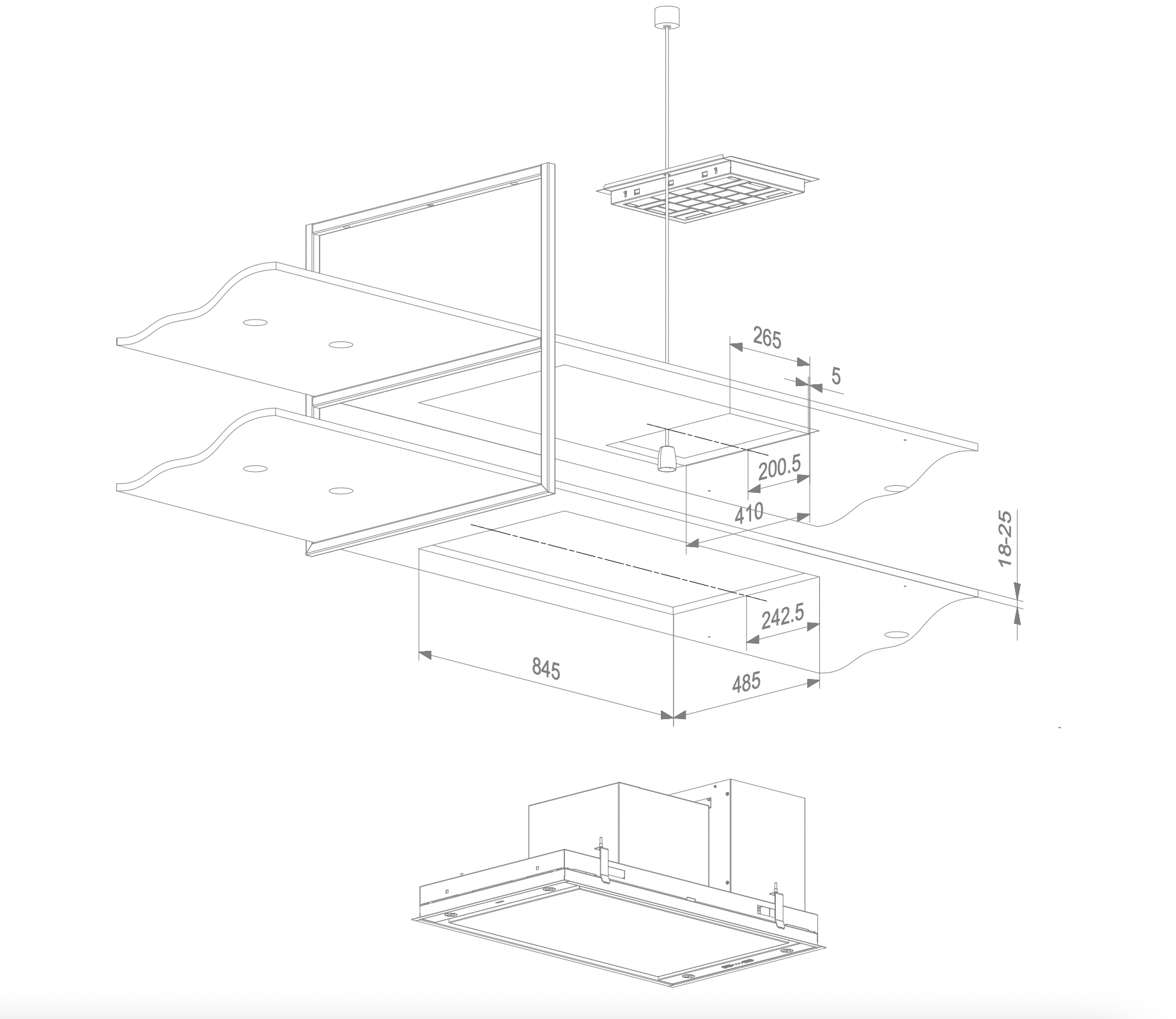 NOVY 15001 eilanddampkap - 90cm