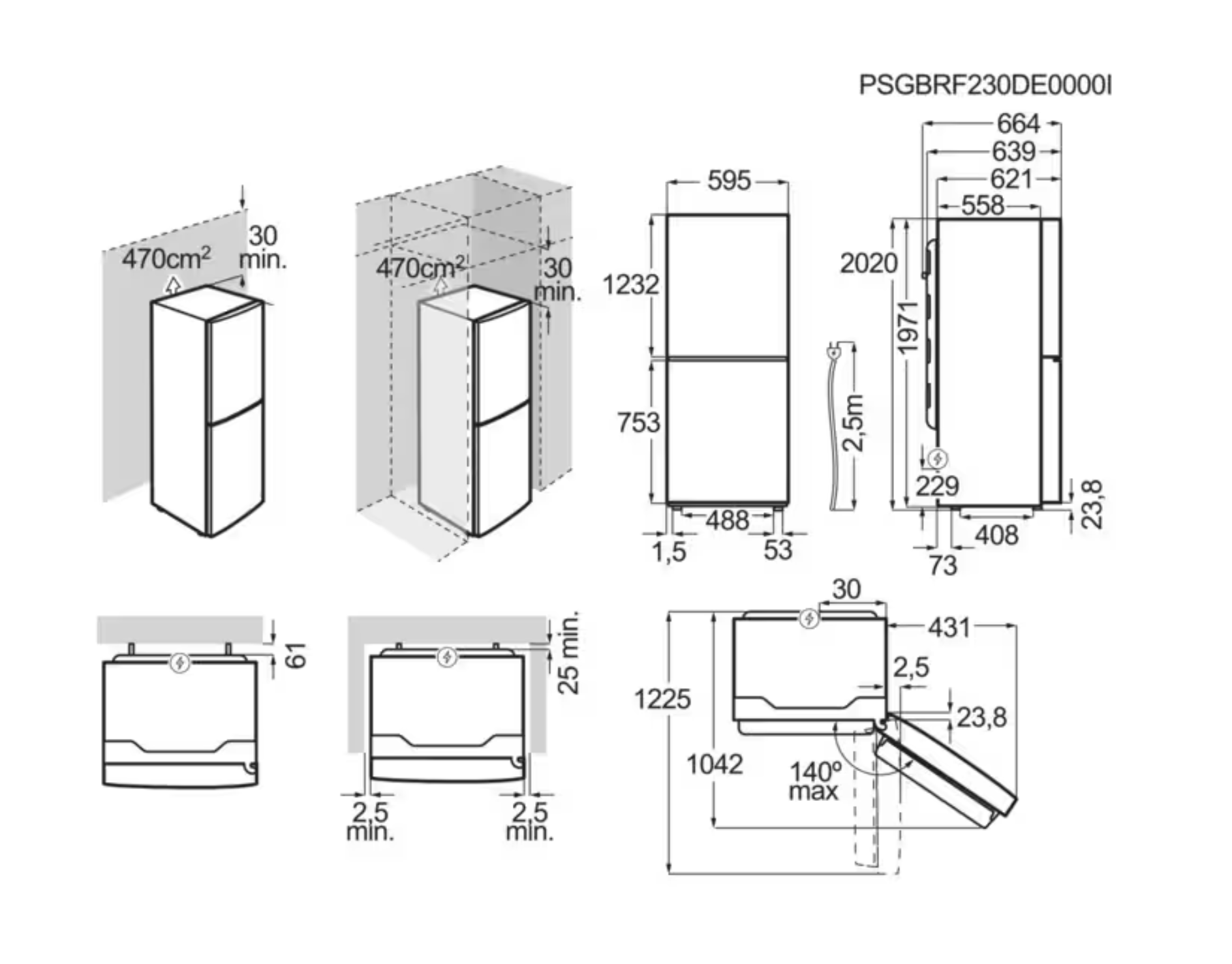 AEG ORC7P361CX 7000 vrijstaande koel-/vriescombinatie - 202cm