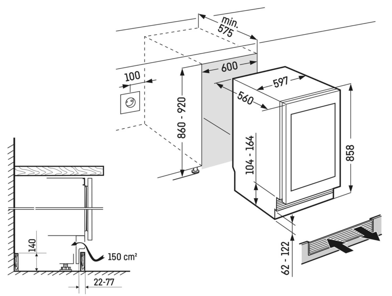 LIEBHERR UWPRI378220 onderbouw wijnkoelkast