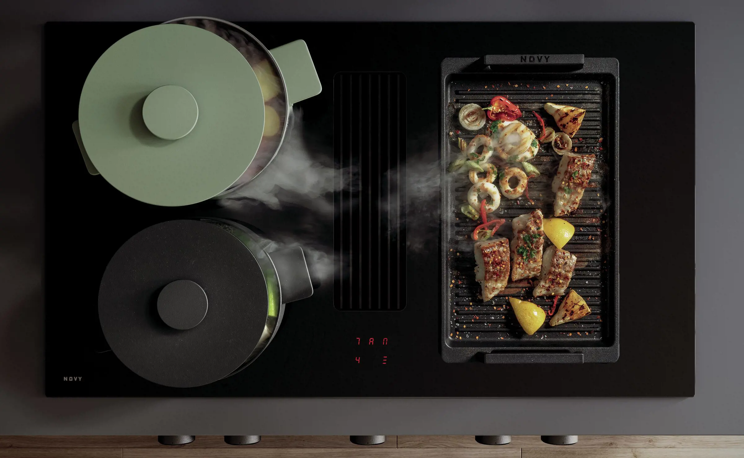 NOVY 1866 EASY kookplaat met afzuiging - 90cm