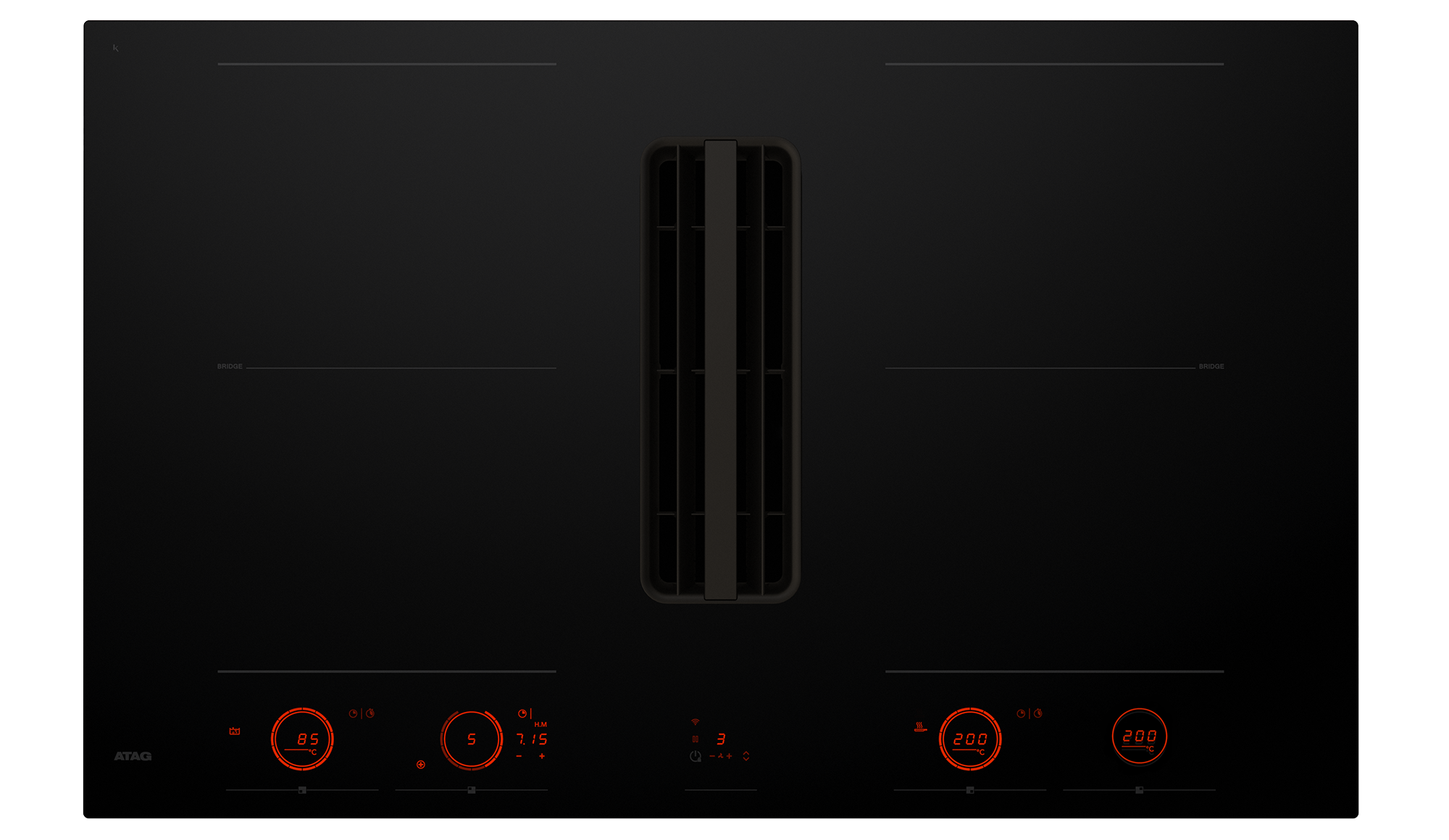 ATAG HIDD28471SVI kookplaat met afzuiging - 83cm