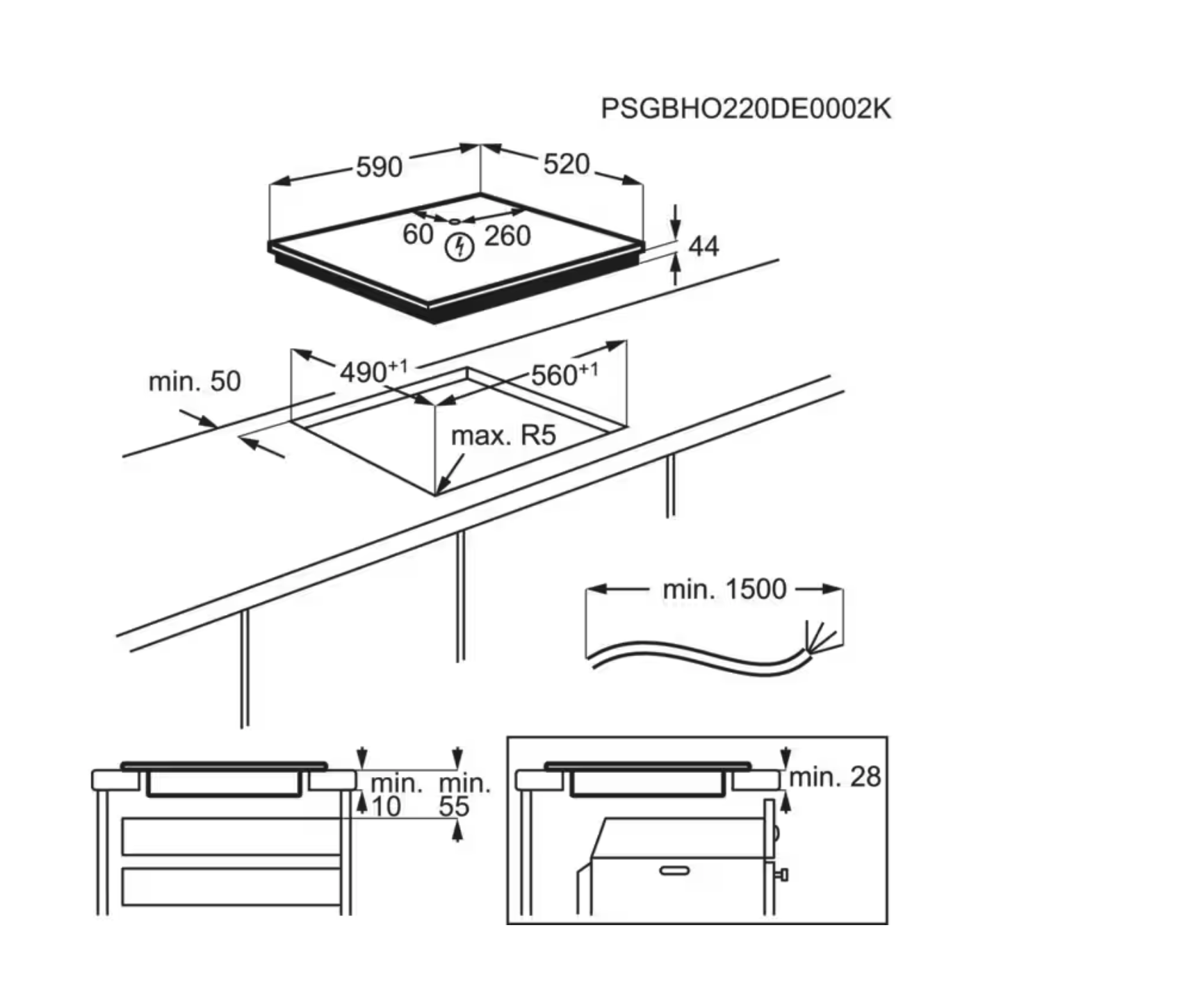 AEG TO64IB0BFB 6000 inductiekookplaat - 60cm