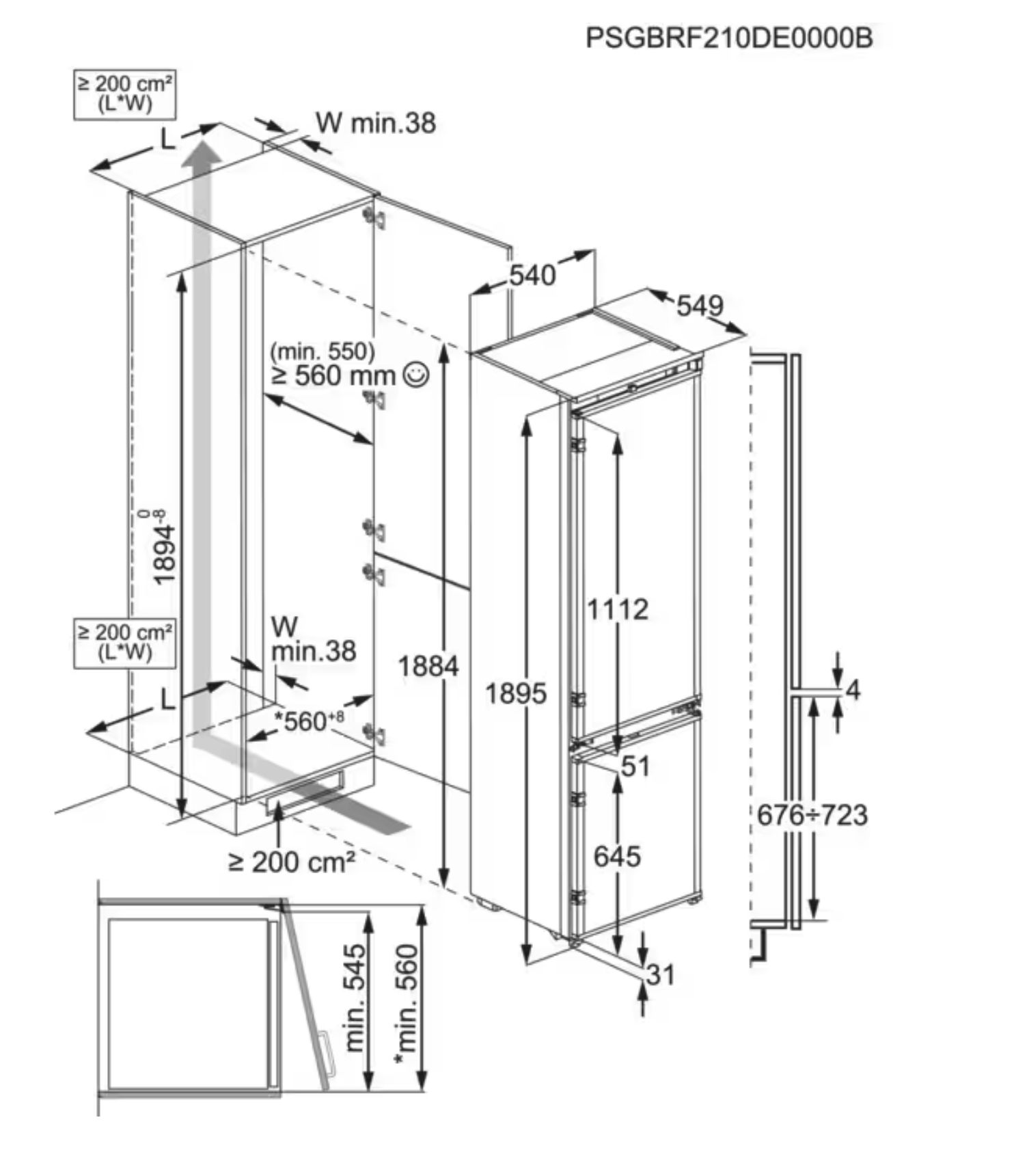 ELECTROLUX ENT6ME19S 600 koel-/vriescombinatie - 190cm