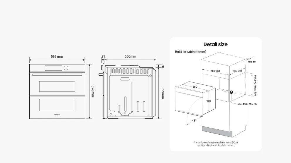SAMSUNG NV7B5755SAK multifunctionele oven met stoomtoevoeging - 60cm SAMSUNG NV7B5755SAK multifunctionele oven met stoomtoevoeging - 60cm