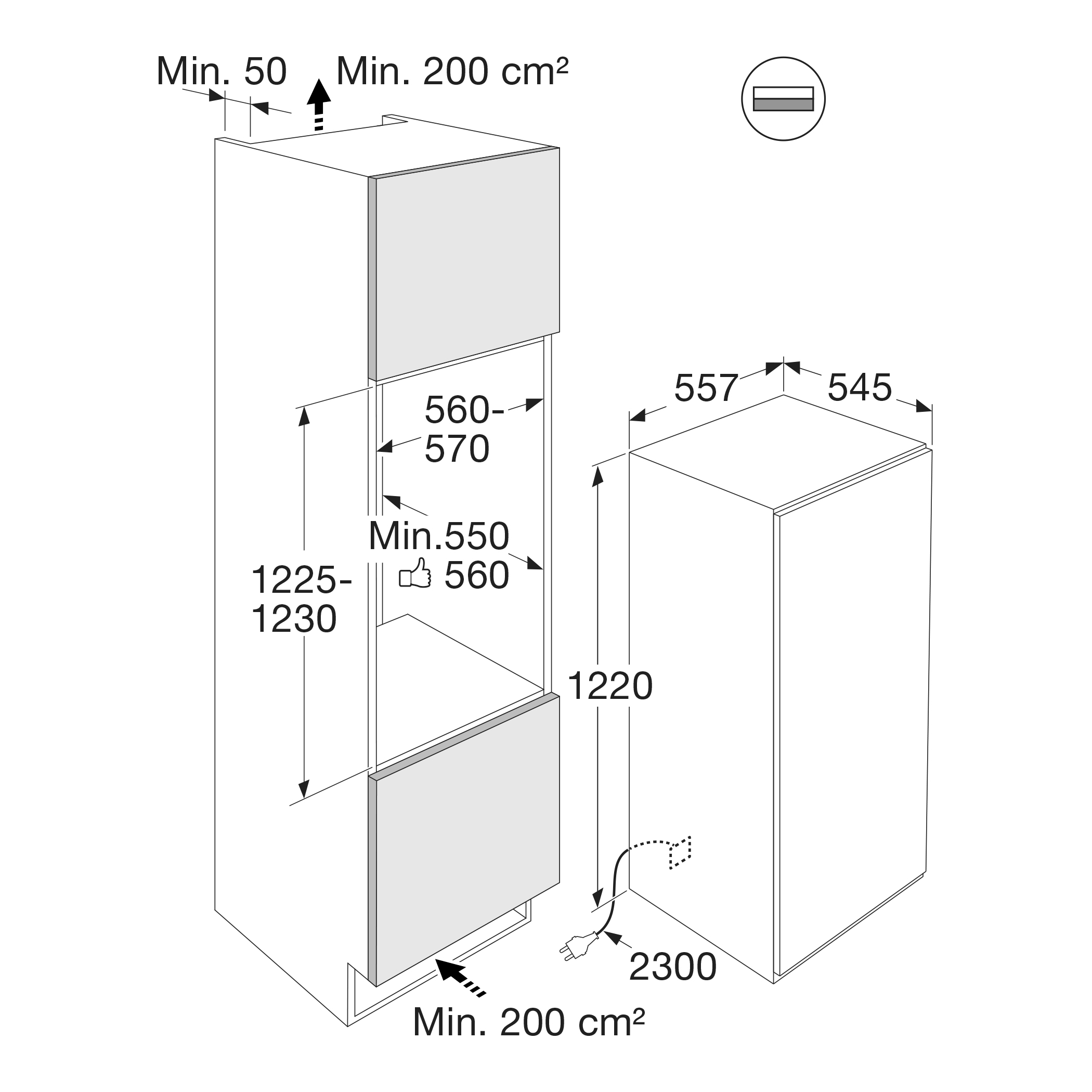 ATAG KD67122A koelkast zonder vriesvak - 122cm