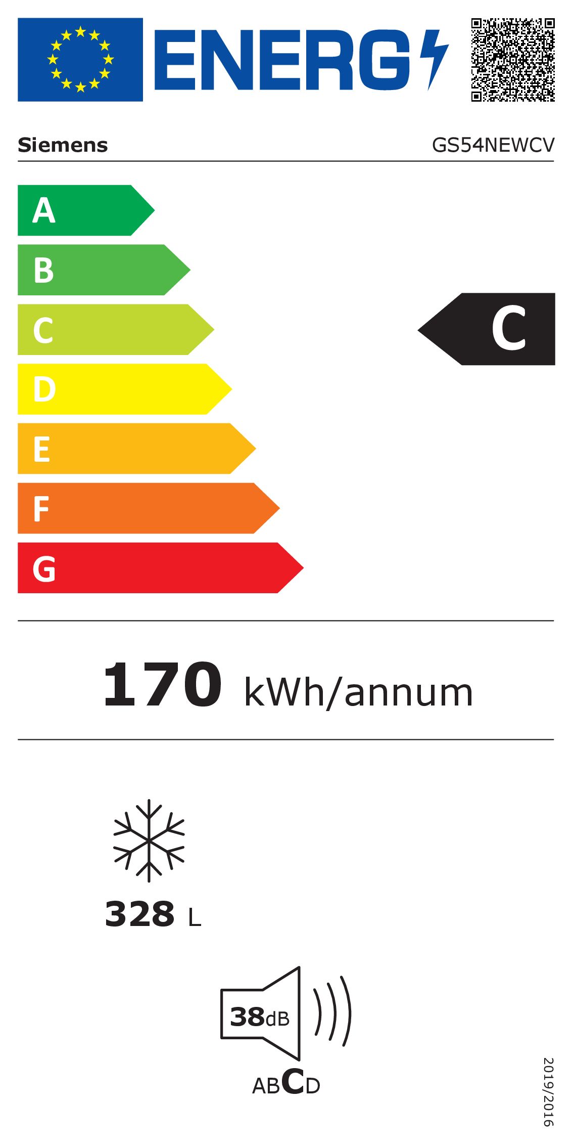 SIEMENS GS54NEWCV IQ500 vrijstaande vriezer - 176cm