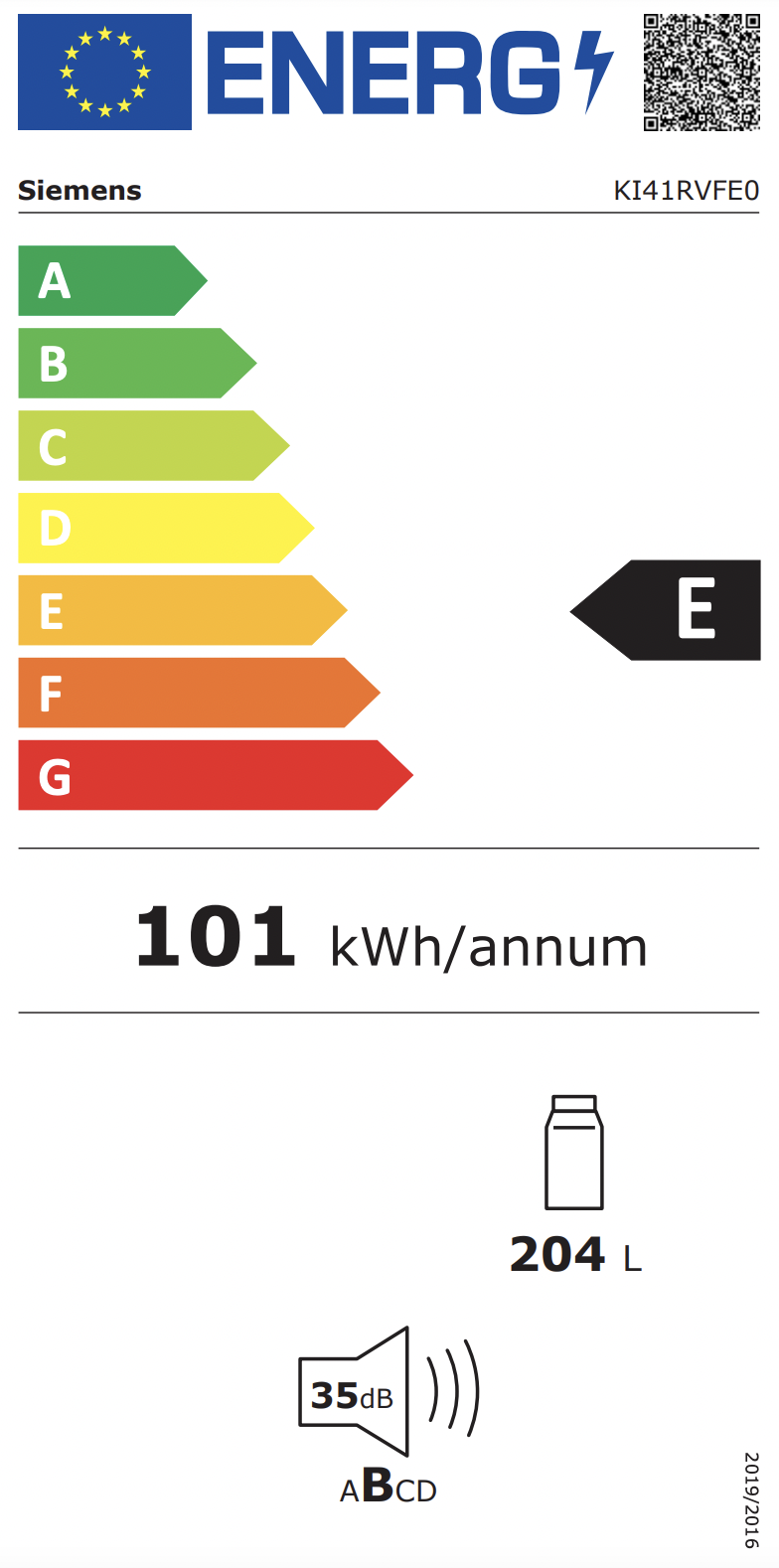 SIEMENS KI41RVFE0 IQ300 koelkast zonder vriesvak - 122cm SIEMENS KI41RVFE0 IQ300 koelkast zonder vriesvak - 122cm