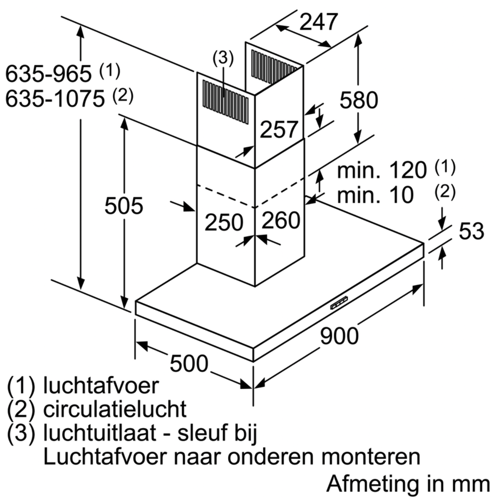 BOSCH DWB96BC50 SERIE 2 wandschouwdampkap - 90cm BOSCH DWB96BC50 SERIE 2 wandschouwdampkap - 90cm