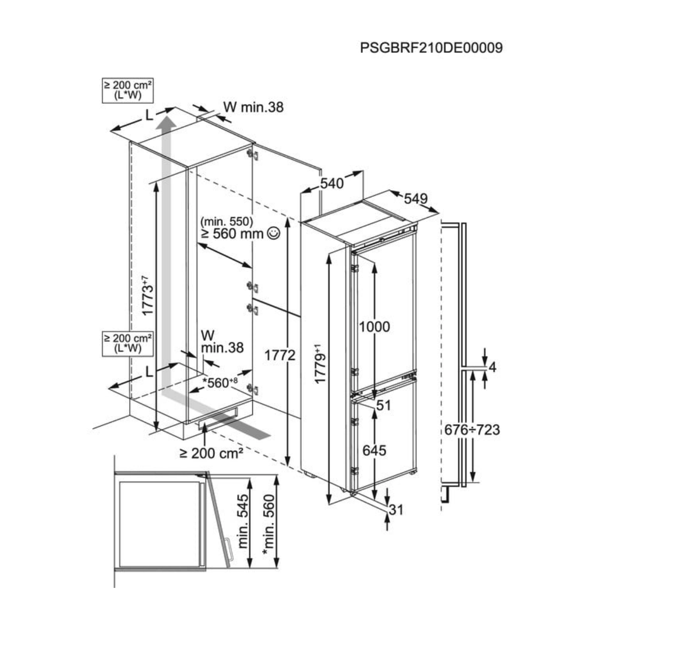 ELECTROLUX ENG7TD18S 700 koel-/vriescombinatie - 177cm