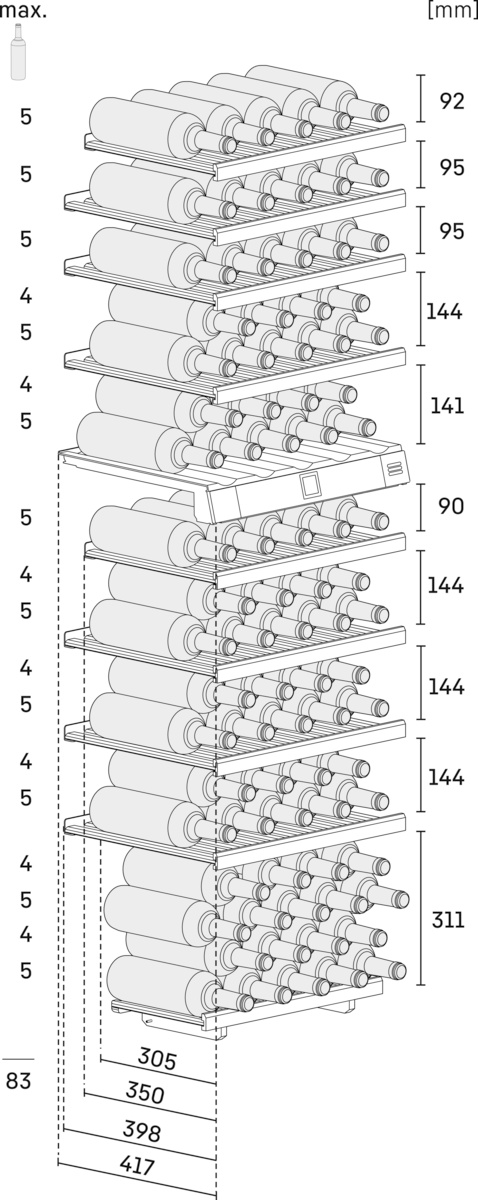 LIEBHERR EWTGB358326 integreerbare wijnklimaatkast