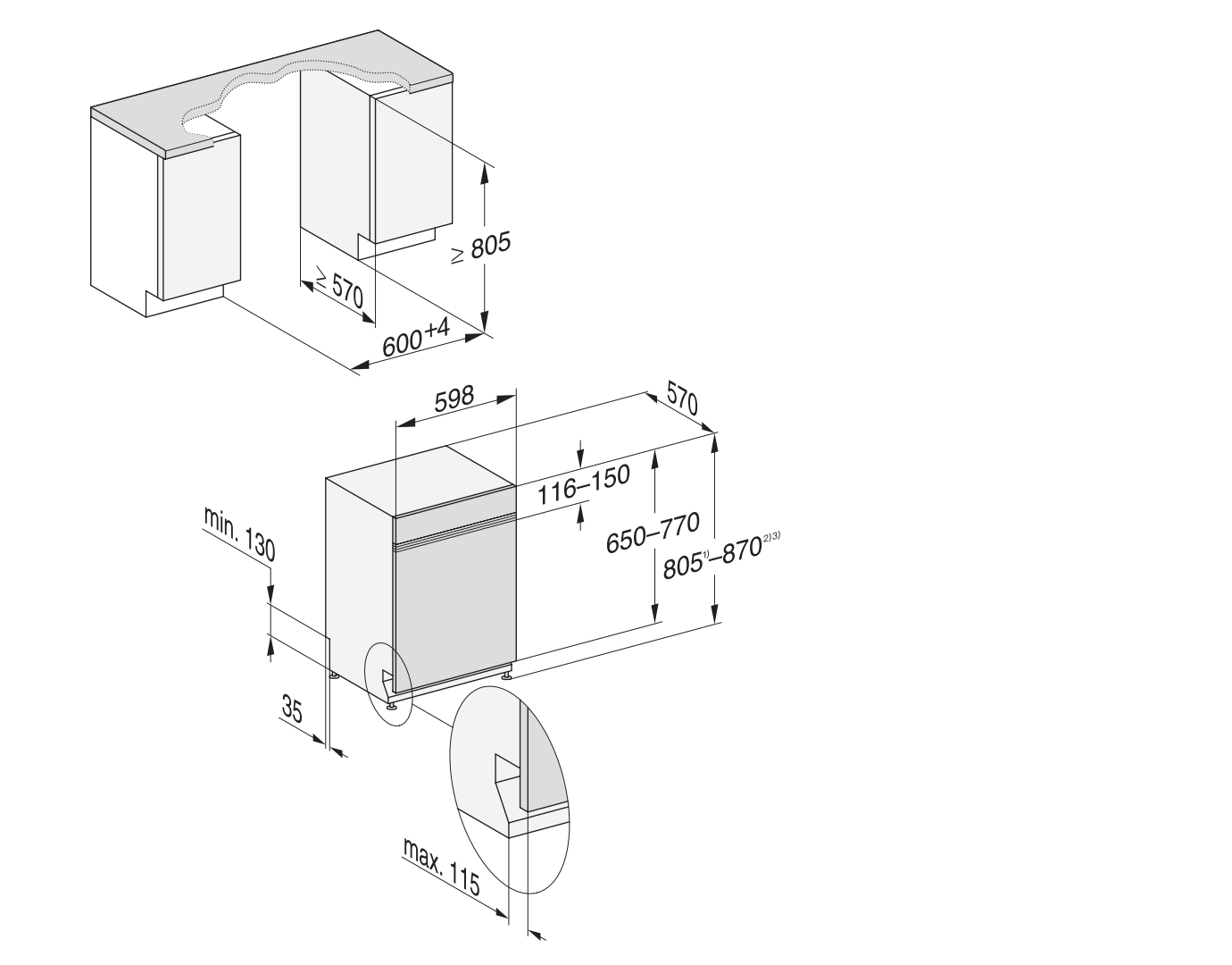 MIELE G7600SCICS vaatwasser met bedieningspaneel