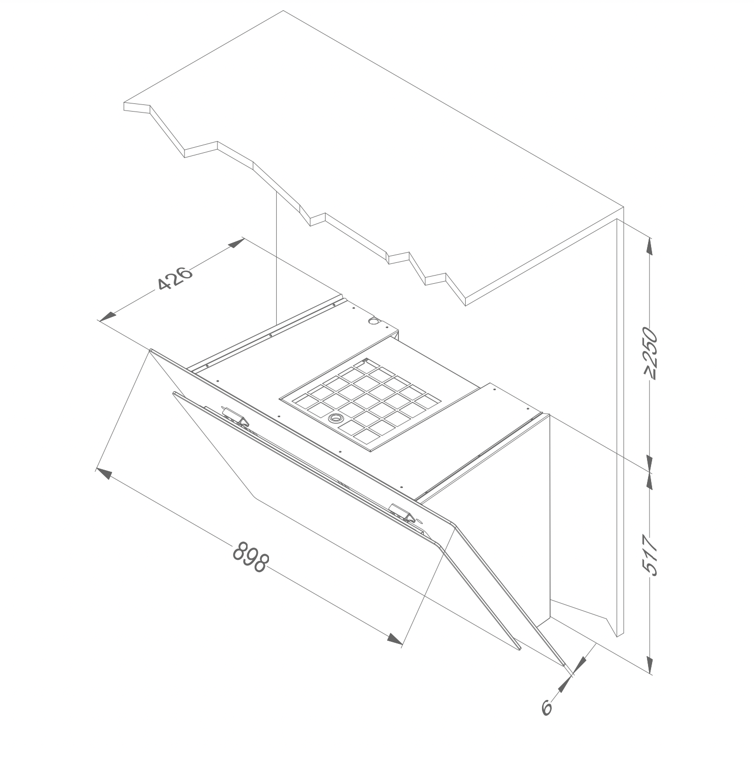 NOVY 7839 Vision headfree dampkap - 90cm
