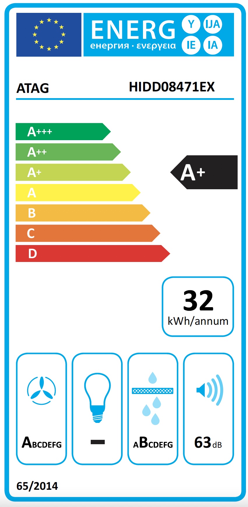ATAG HIDD08471EX kookplaat met afzuiging - 80cm