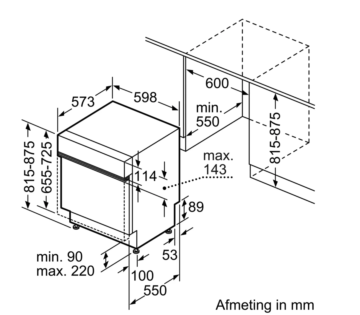 BOSCH SMI4HBS23E SERIE 4 vaatwasser met bedieningspaneel
