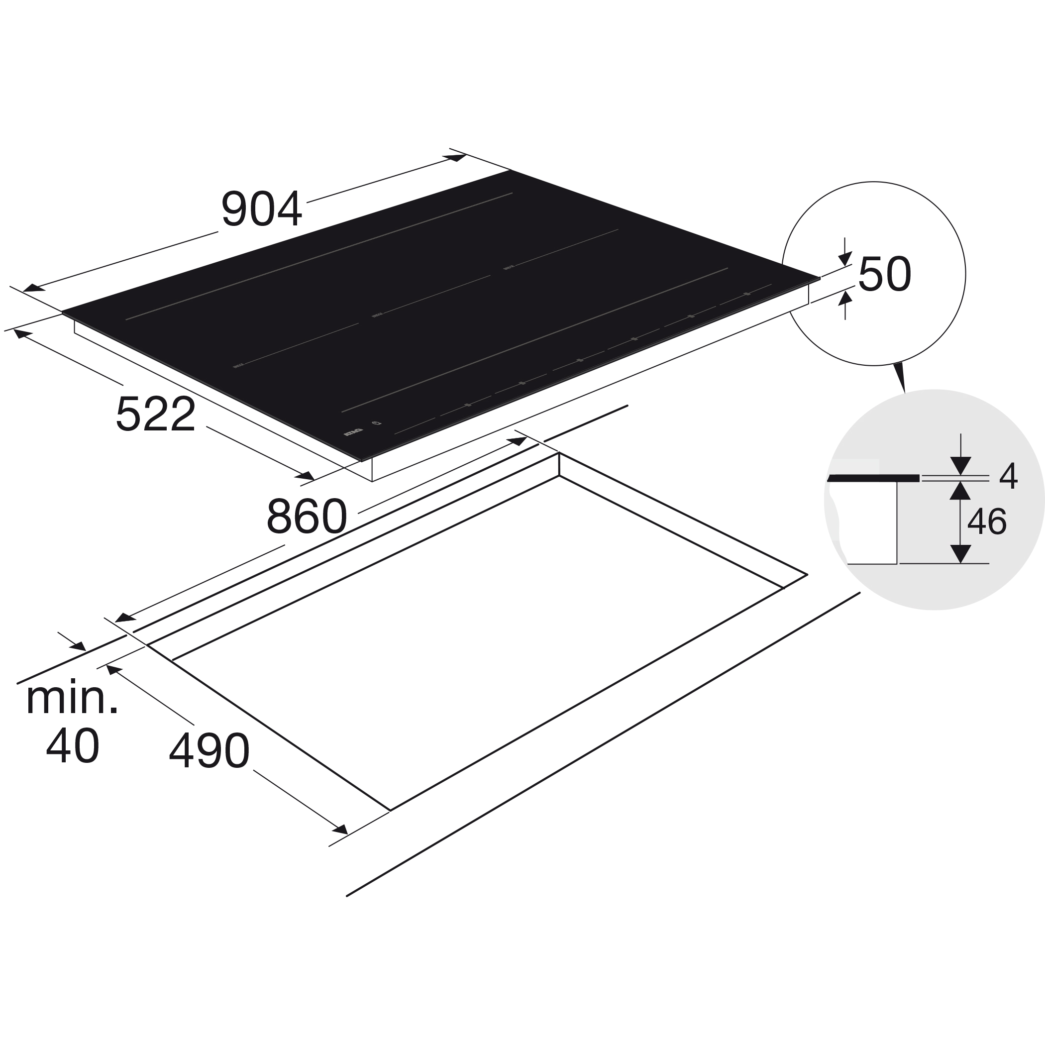 ATAG HI29672SV inductiekookplaat - 90cm