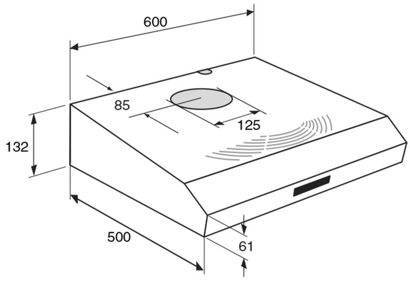 ATAG WO6211AC onderbouw dampkap - 60cm