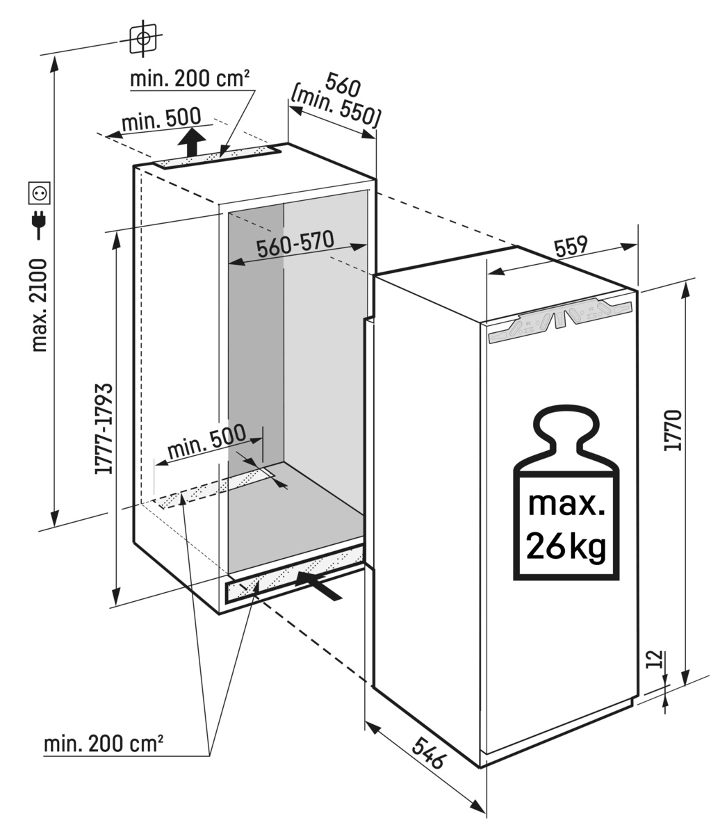 LIEBHERR IRBAC517122 koelkast met vriesvak - 178cm