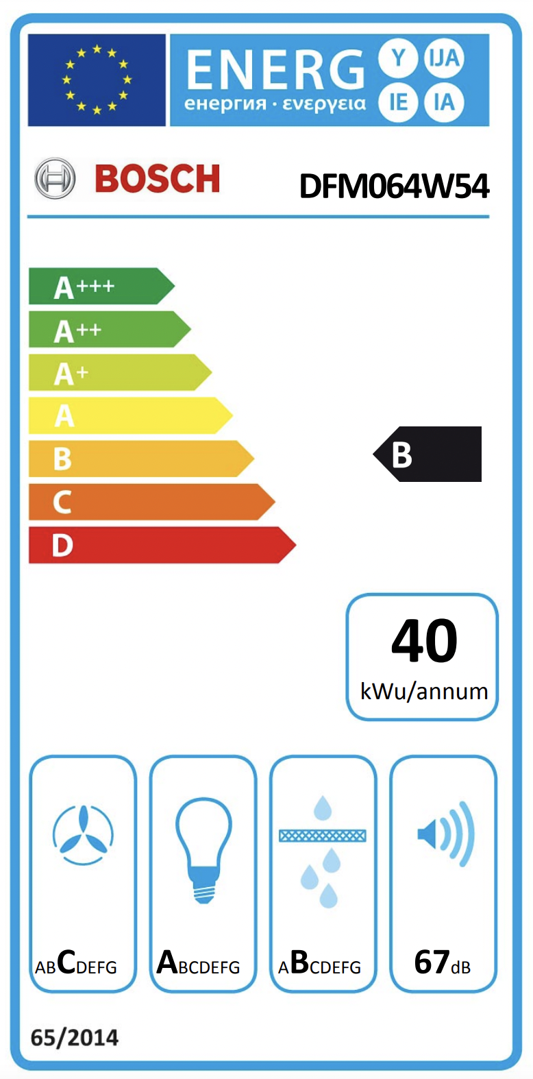 BOSCH DFM064W54 SERIE 2 telescopische dampkap - 60cm