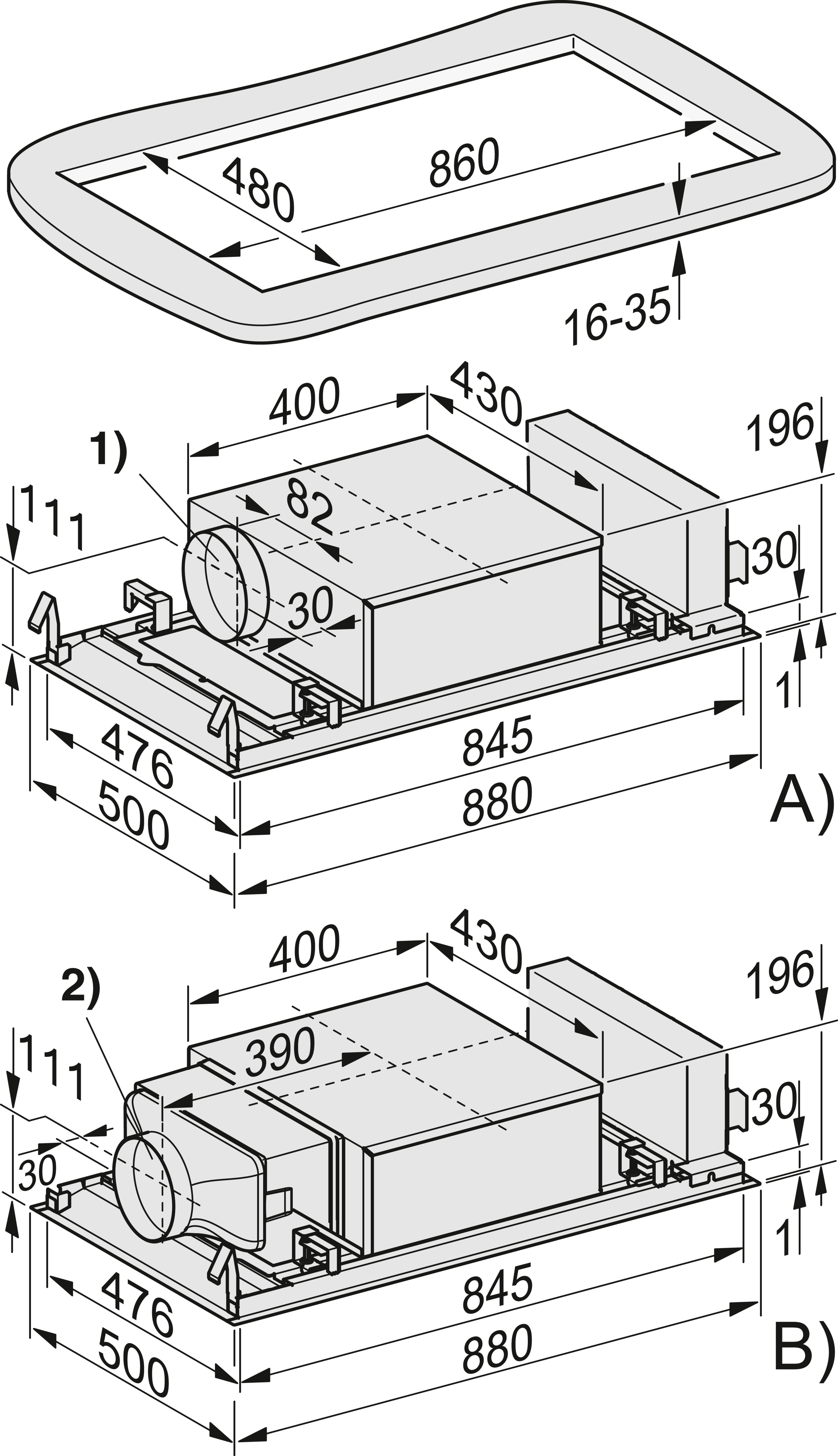MIELE DAC4940WSMA plafonddampkap - 88cm
