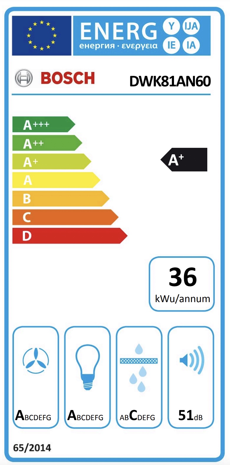 BOSCH DWK81AN60 SERIE 6 headfree dampkap - 80cm