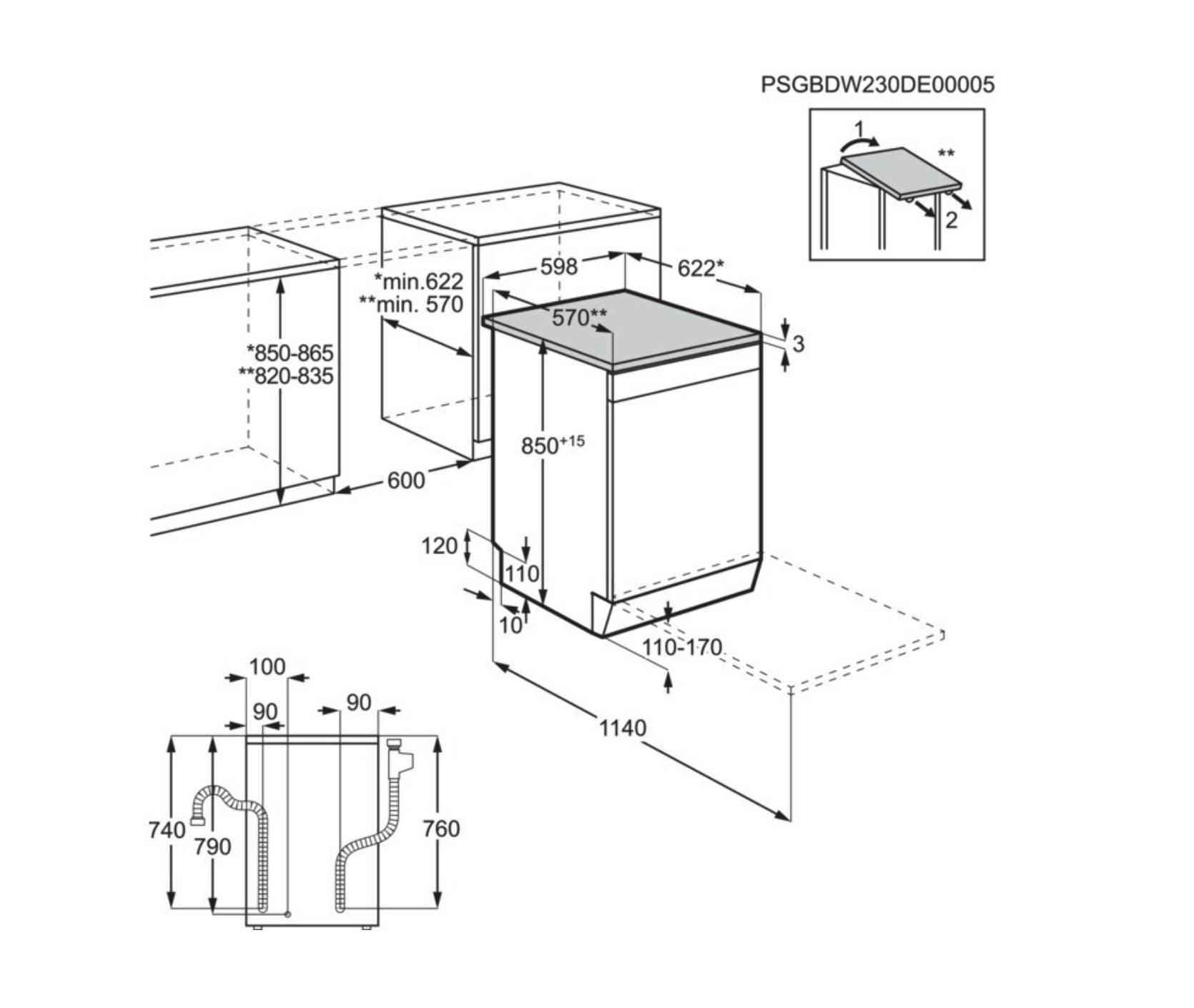 AEG FFB64627ZM 6000 vrijstaande vaatwasser
