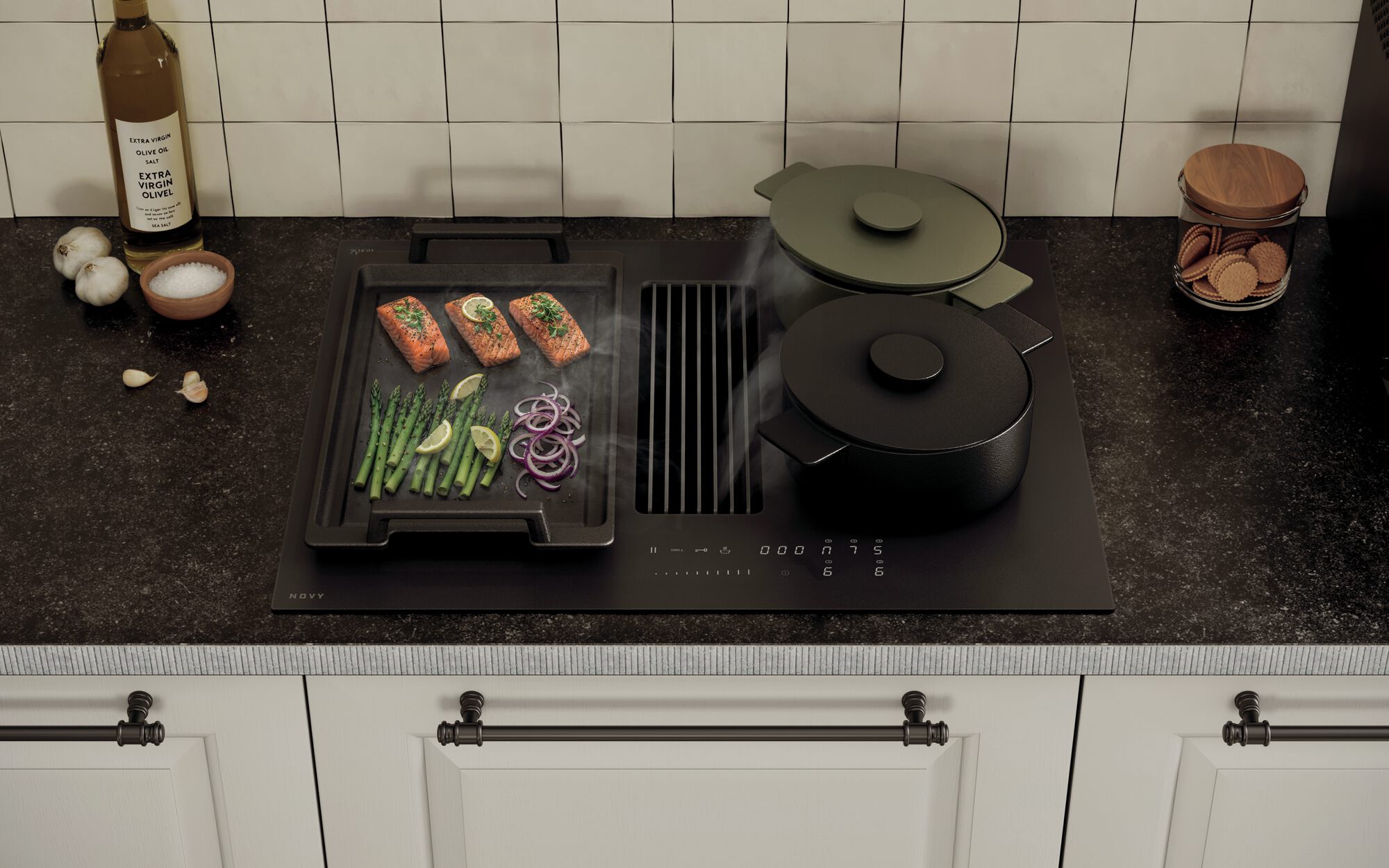 NOVY 1881-G1 kookplaat met afzuiging - 65cm