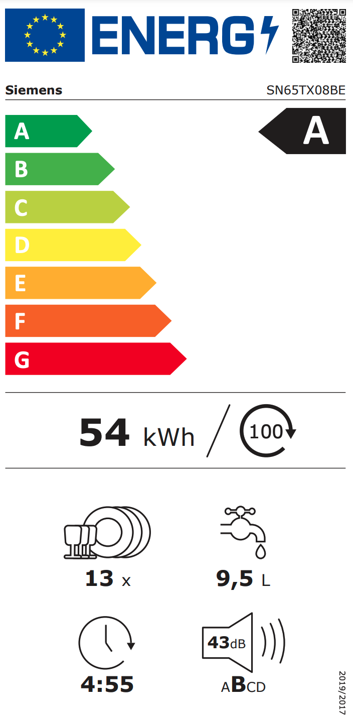 SIEMENS SN65TX08BE IQ500 vaatwasser volledig integreerbaar SIEMENS SN65TX08BE IQ500 vaatwasser volledig integreerbaar