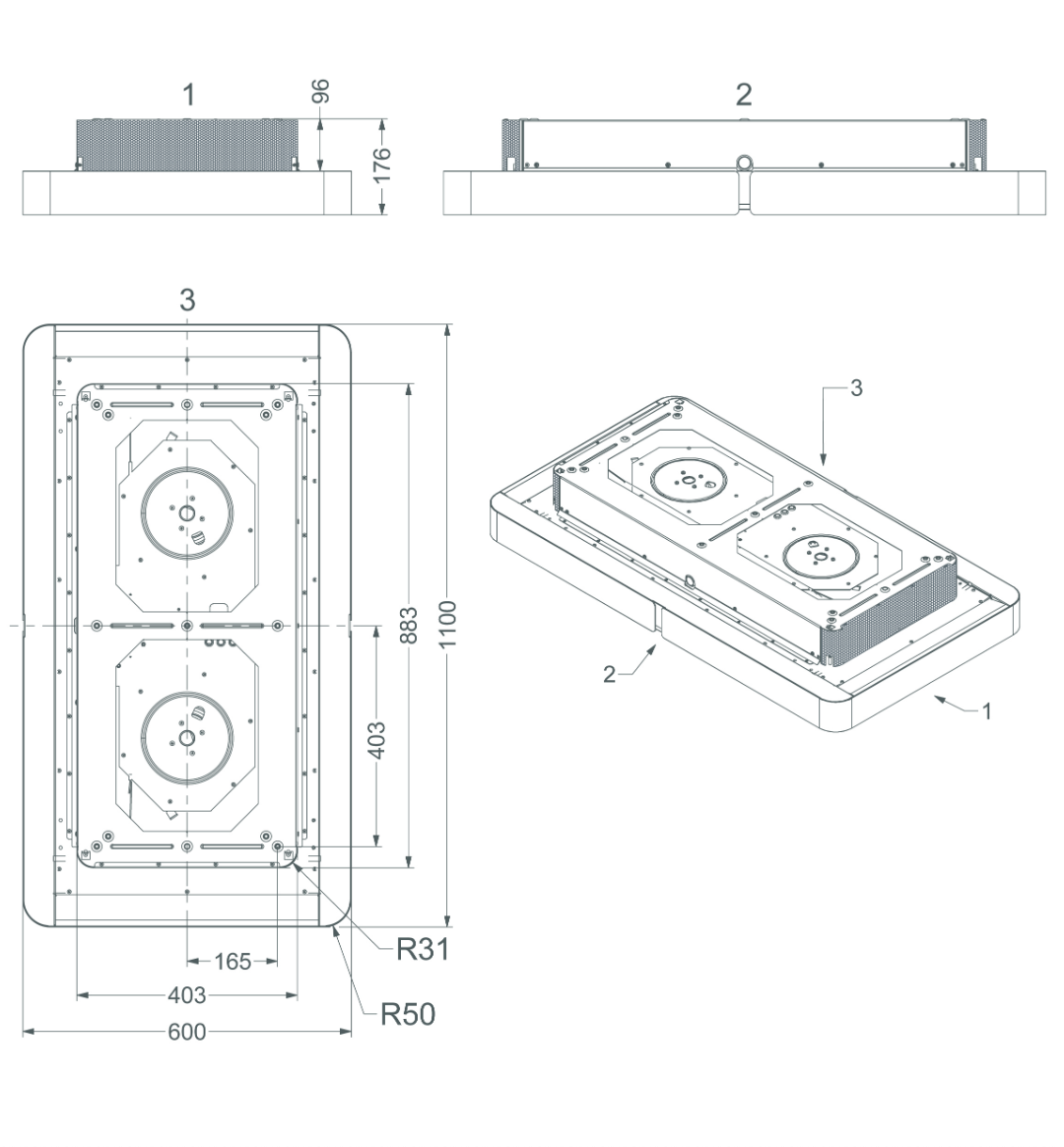 NOVY 232 plafonddampkap - 110cm