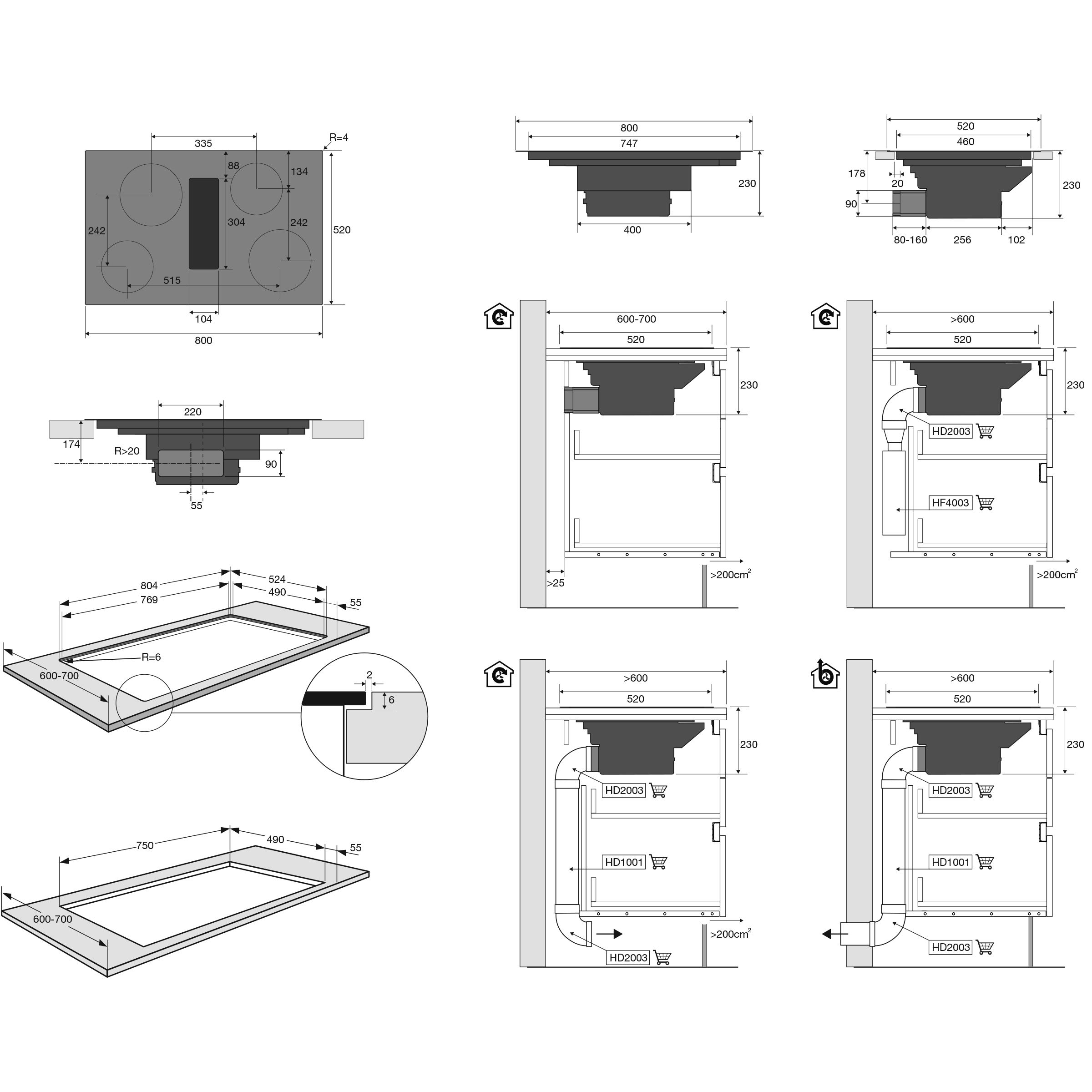 ATAG HIDD08471EX kookplaat met afzuiging - 80cm