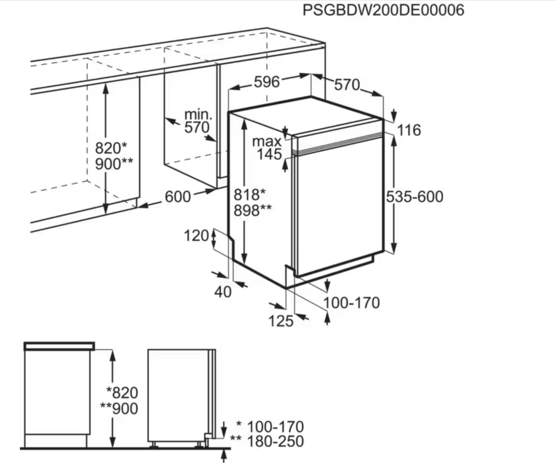 ELECTROLUX EEA17200IX 300 vaatwasser met bedieningspaneel