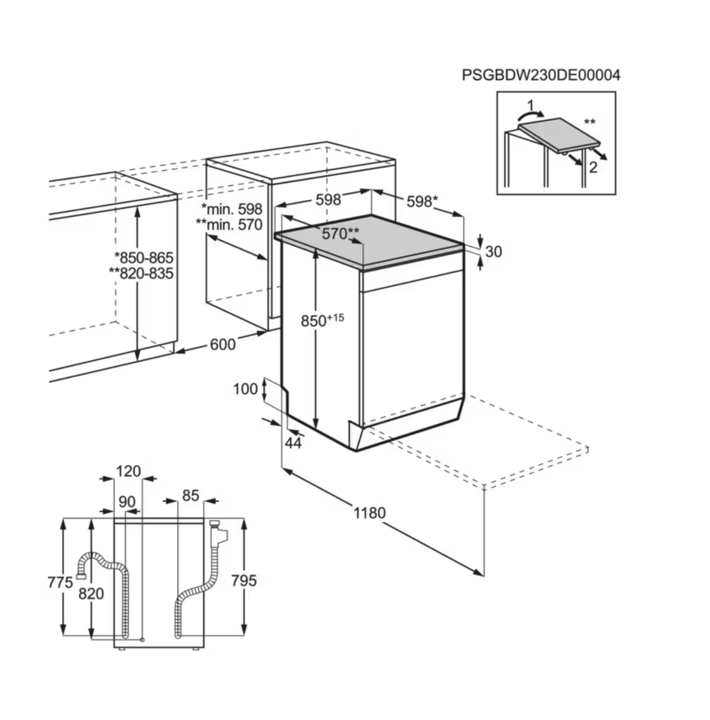 AEG FFB7676XPW 7000 vrijstaande vaatwasser