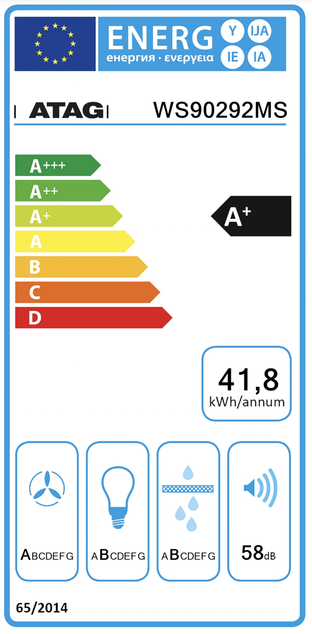 ATAG WS90292MS wandschouwdampkap - 90cm