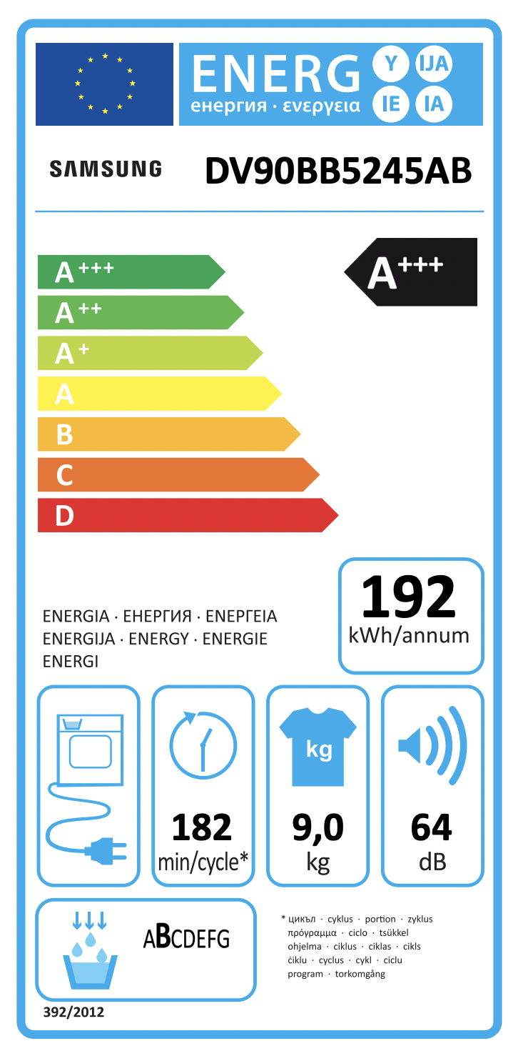 SAMSUNG DV90BB5245AB droogkast - warmtepomp