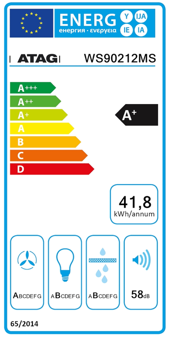 ATAG WS90212MS wandschouwdampkap - 90cm