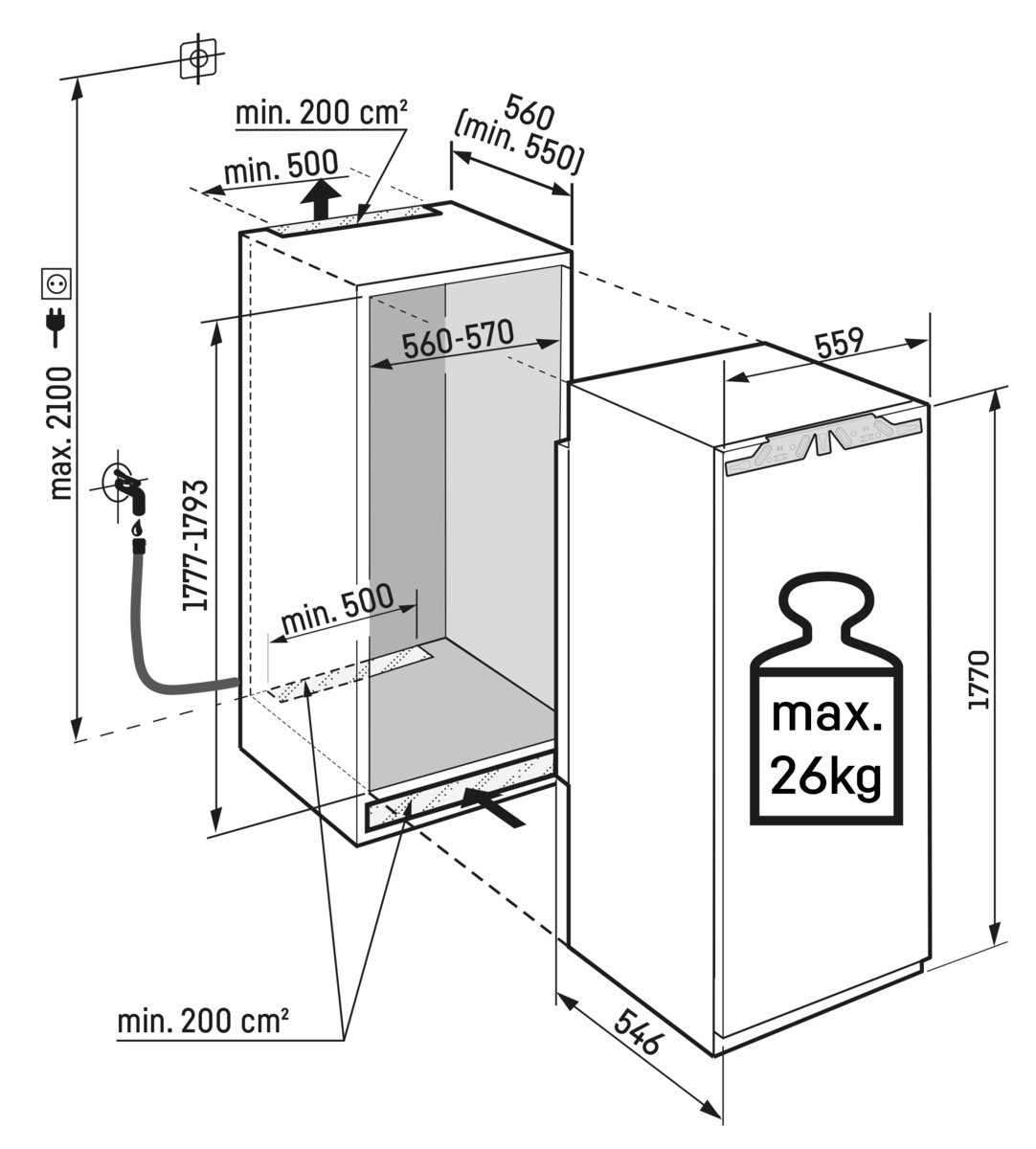 LIEBHERR IRBAC519022617 koelkast zonder vriesvak - 178cm