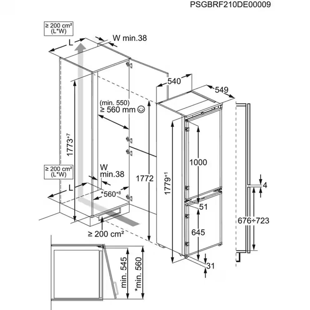 AEG TSC6N181ES 6000 koel-/vriescombinatie - 178cm